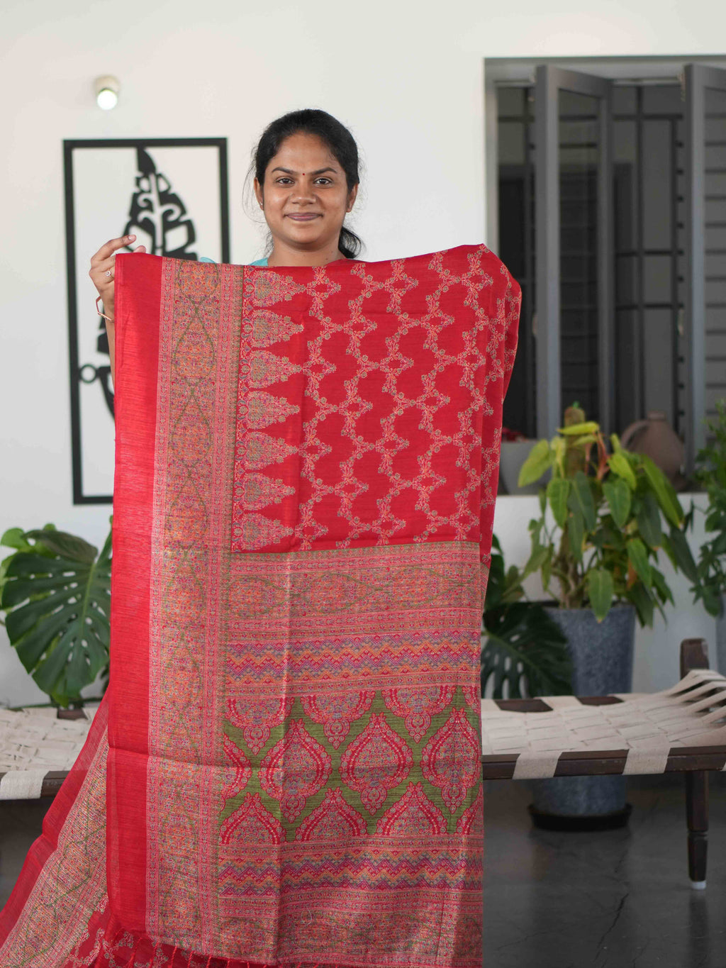 Printed Jute Cotton Sarees Heritage Prints / SKU301 – 8