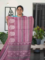 Printed Linen Tissue Sarees Classic Radiance / SKU305 – 003