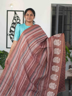 Printed Linen Tissue Sarees Festive Radiance / SKU305 – 005