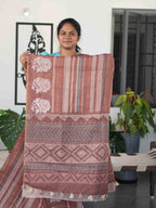 Printed Linen Tissue Sarees Festive Radiance / SKU305 – 005