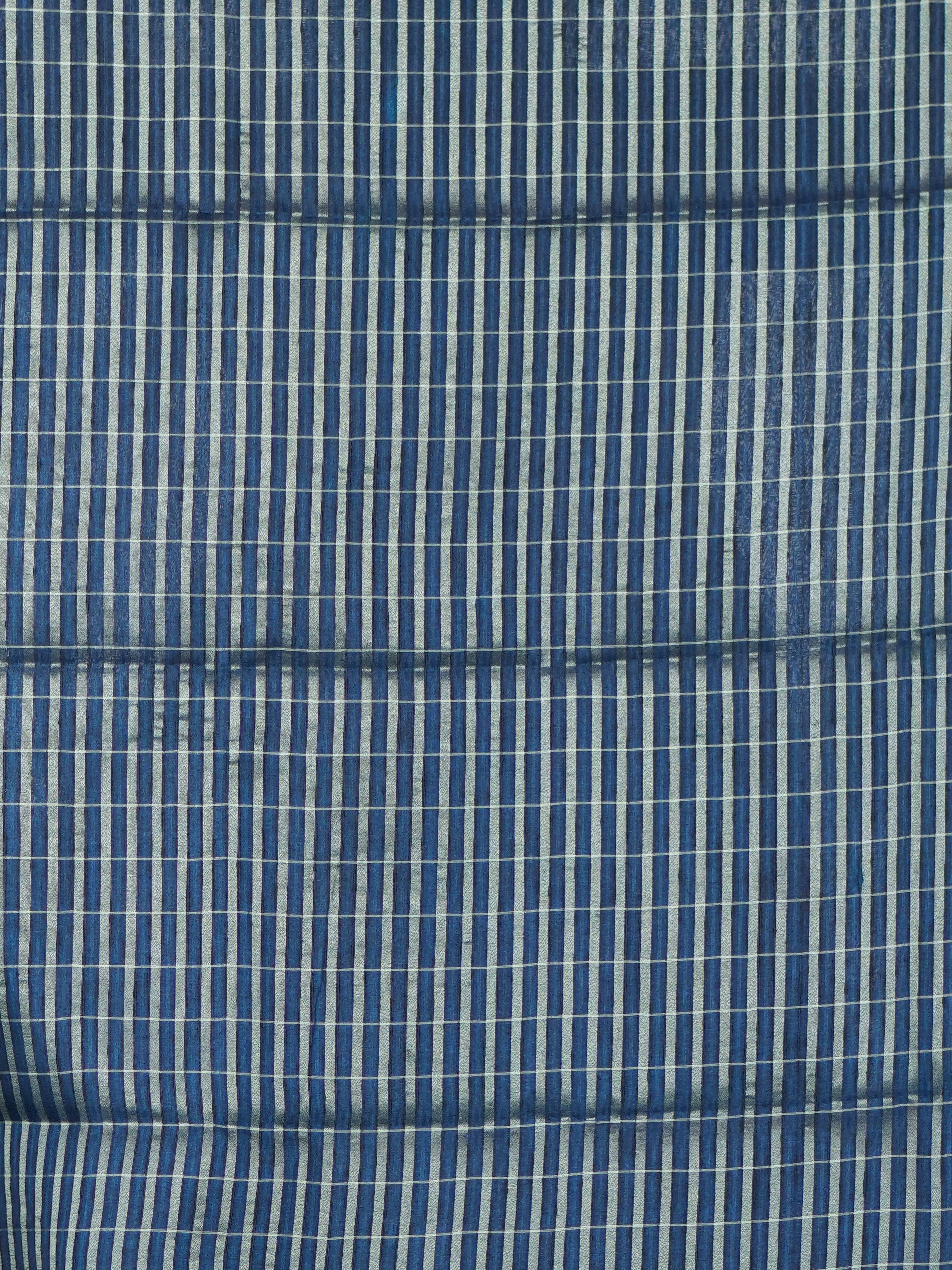 Tussar Chex Sarees Classic Weave / SKU195 – 3