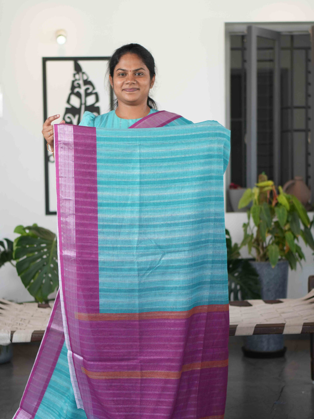 Zari Linen Sarees Classic Weave / SKU284 – 1