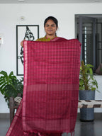Tussar Chex Sarees Royal Pattern / SKU195 – 4