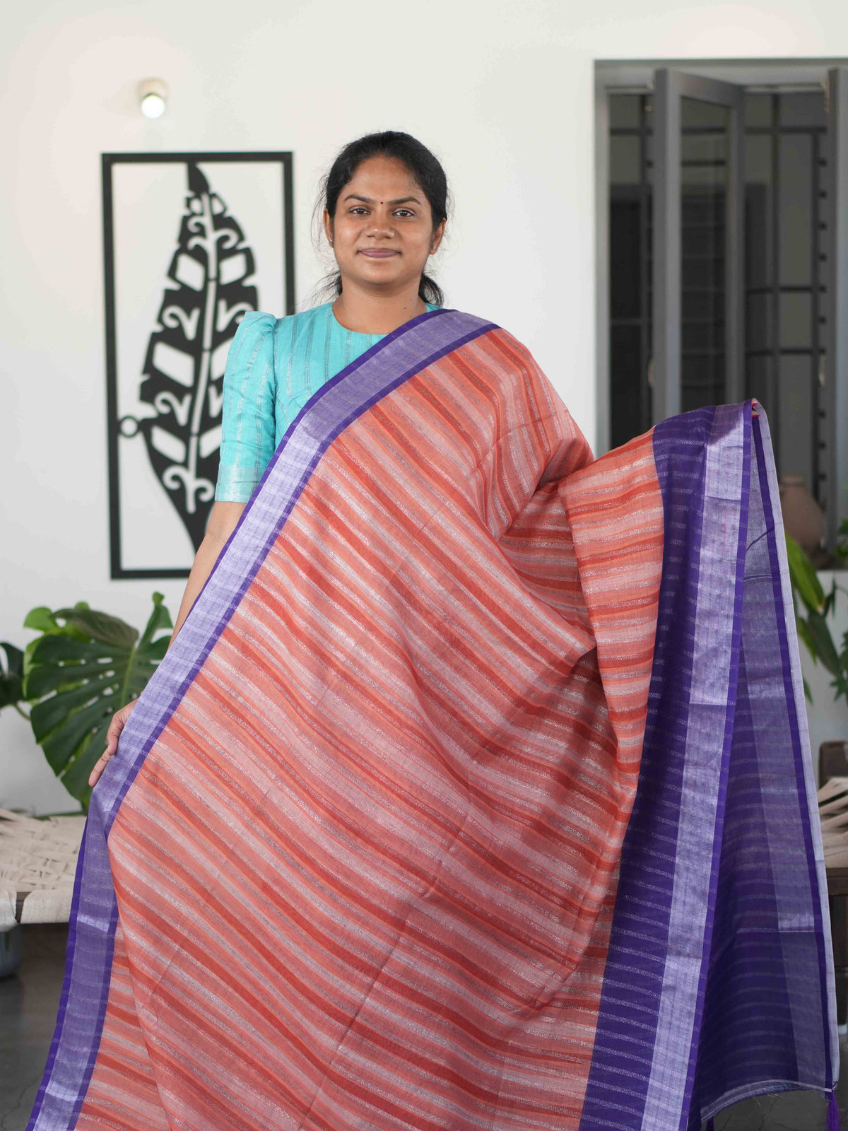 Zari Linen Sarees Timeless Charm / SKU284 – 4