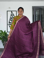Tussar Chex Sarees Elegant Contrast / SKU195 – 8