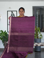 Tussar Chex Sarees Elegant Contrast / SKU195 – 8