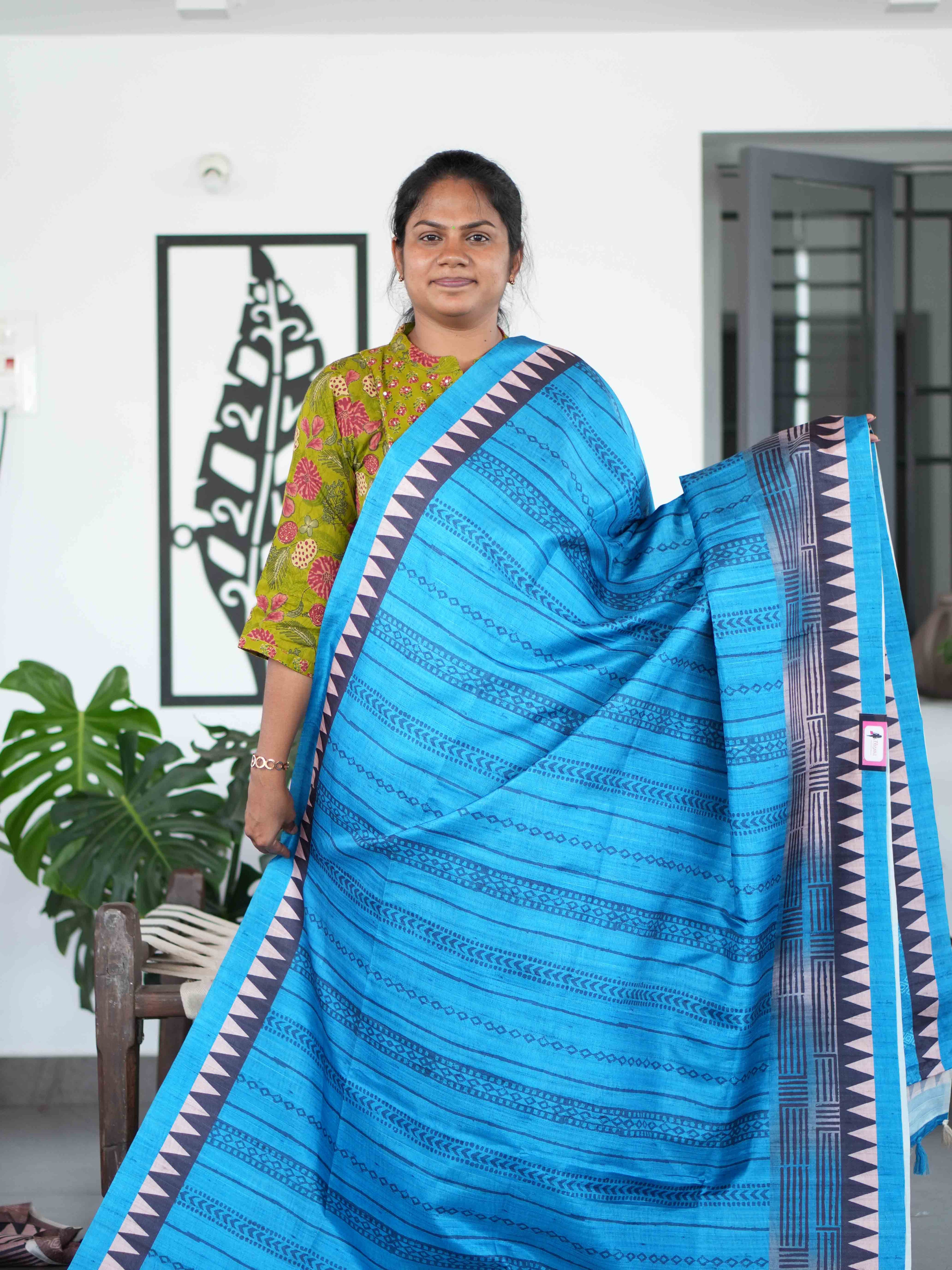 Printed Tussar Sarees Floral Essence / SKU217 – 3