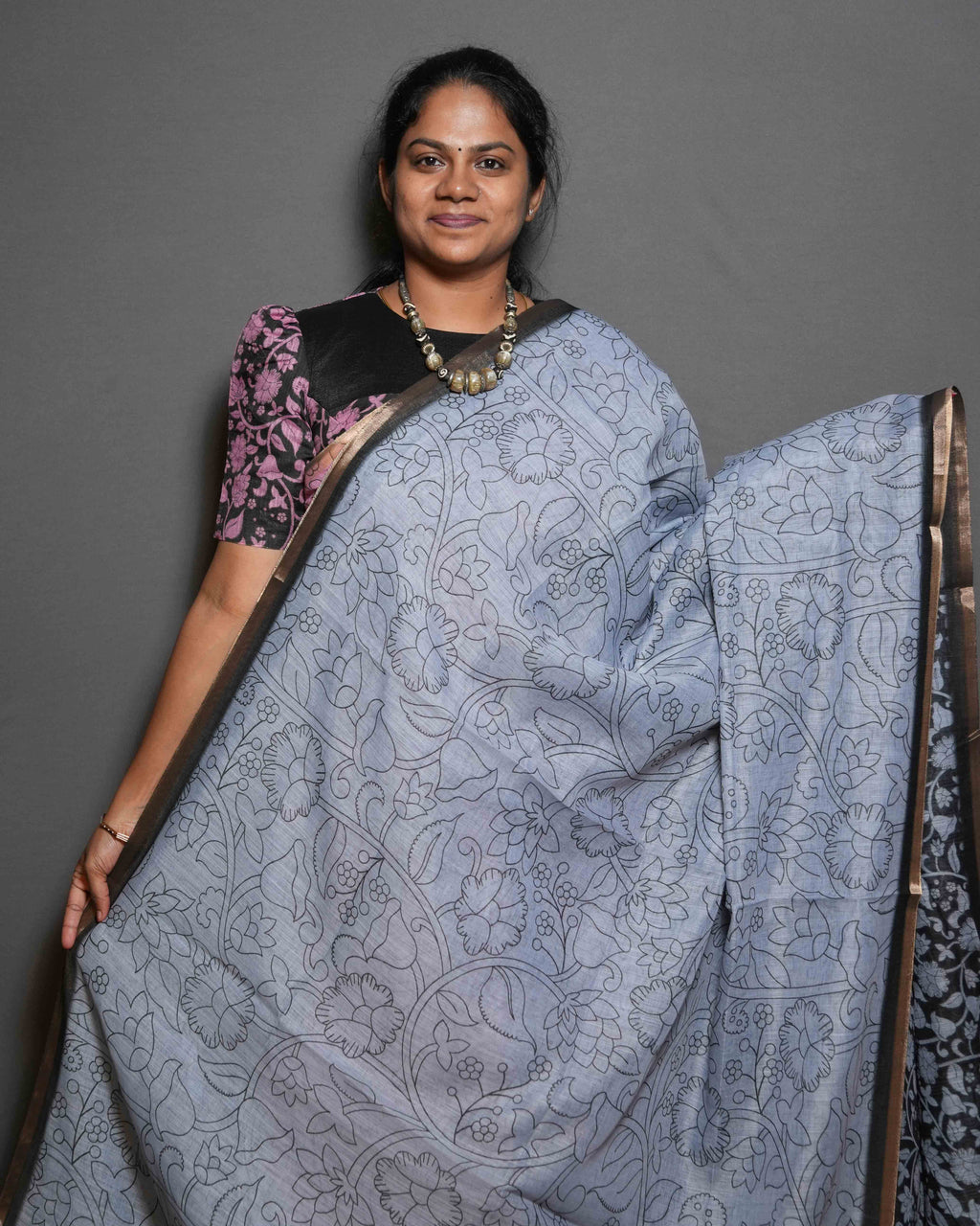 Linen Cotton Sarees Breezy Grace / SKU281 – 1