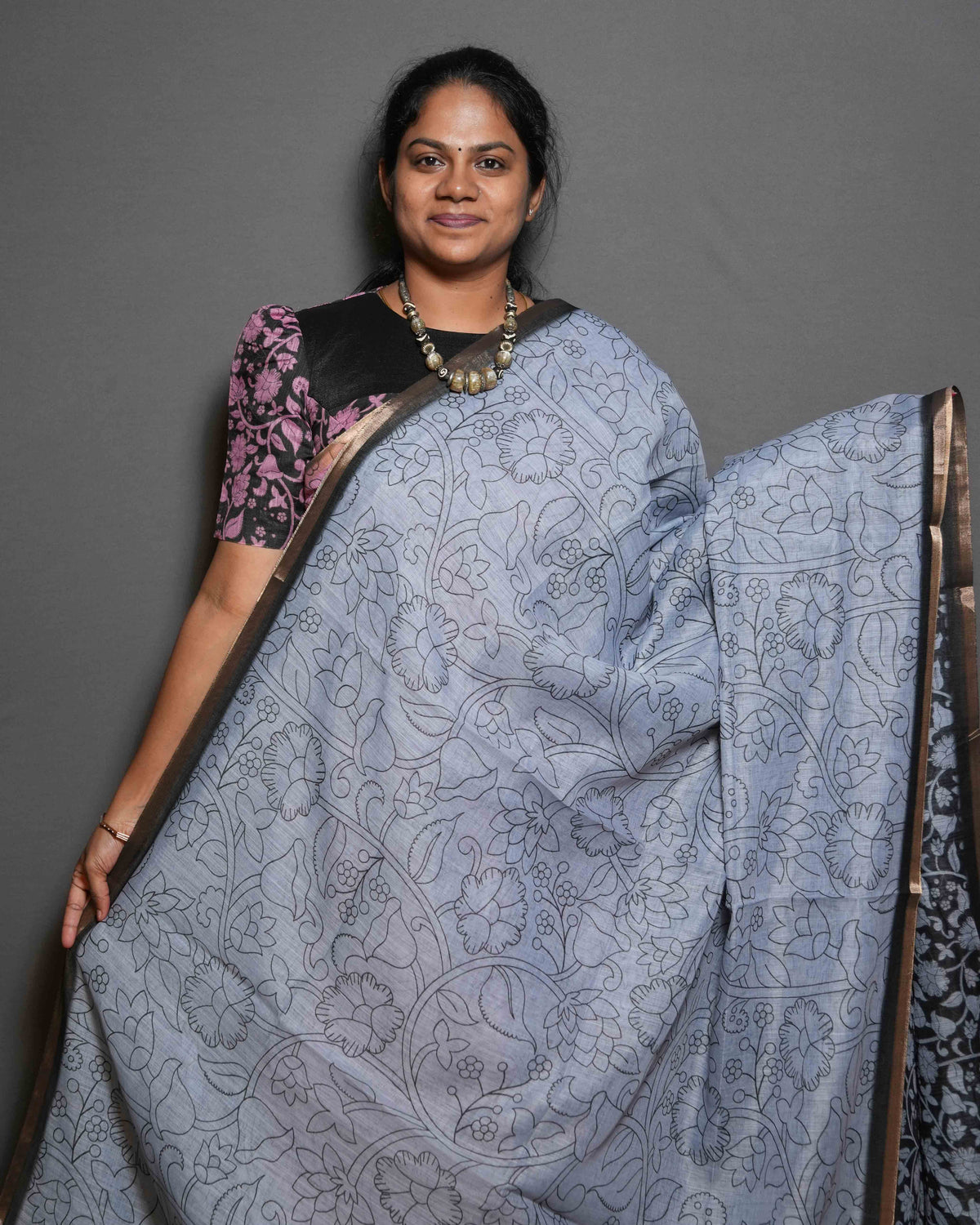 Linen Cotton Sarees Breezy Grace / SKU281 – 1