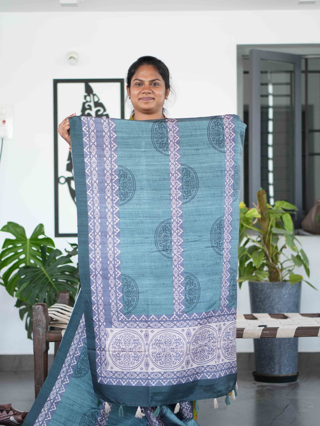 Printed Tussar Sarees Modern Canvas / SKU217 – 6