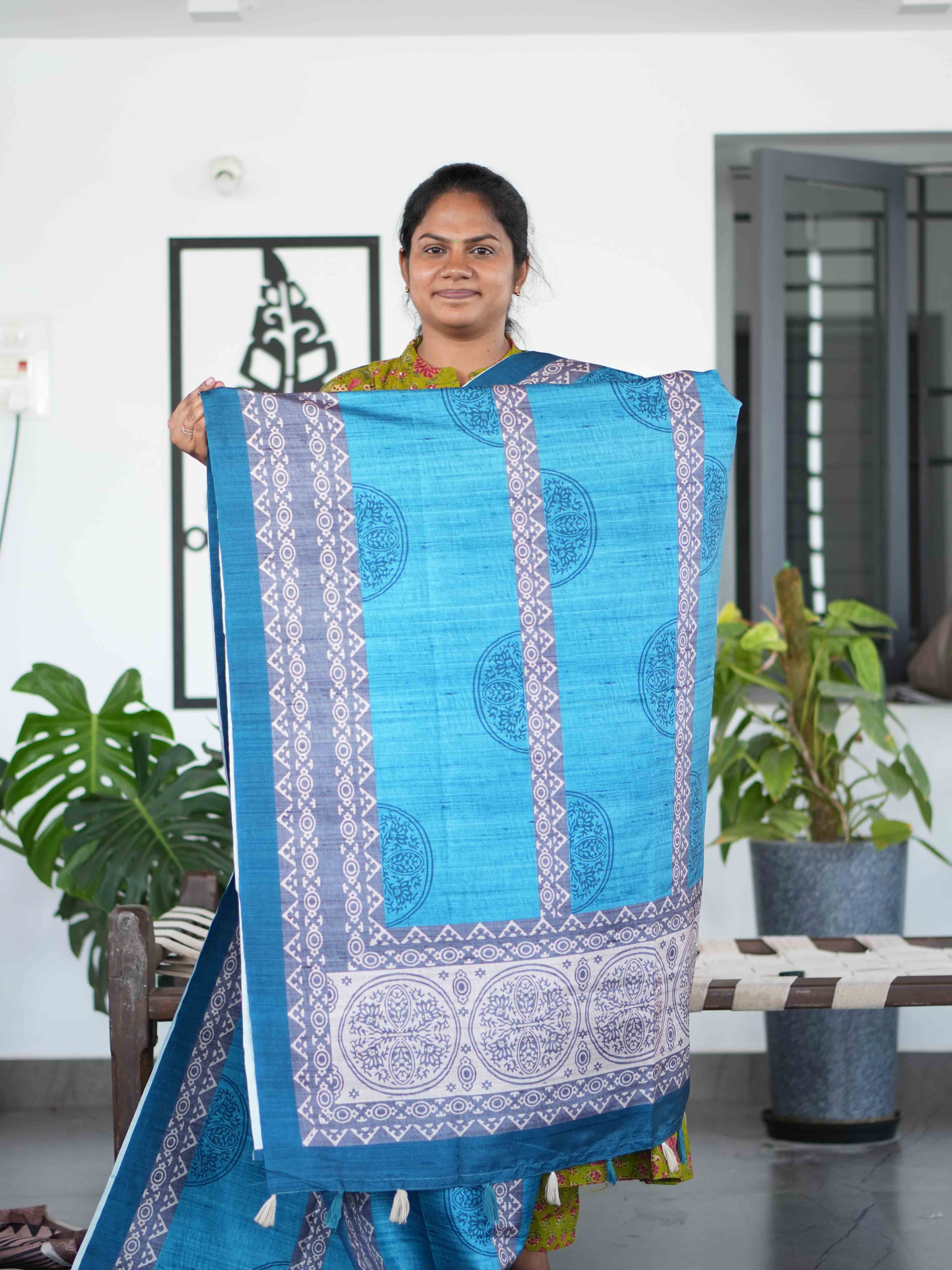 Printed Tussar Sarees Timeless Patterns / SKU217 – 7