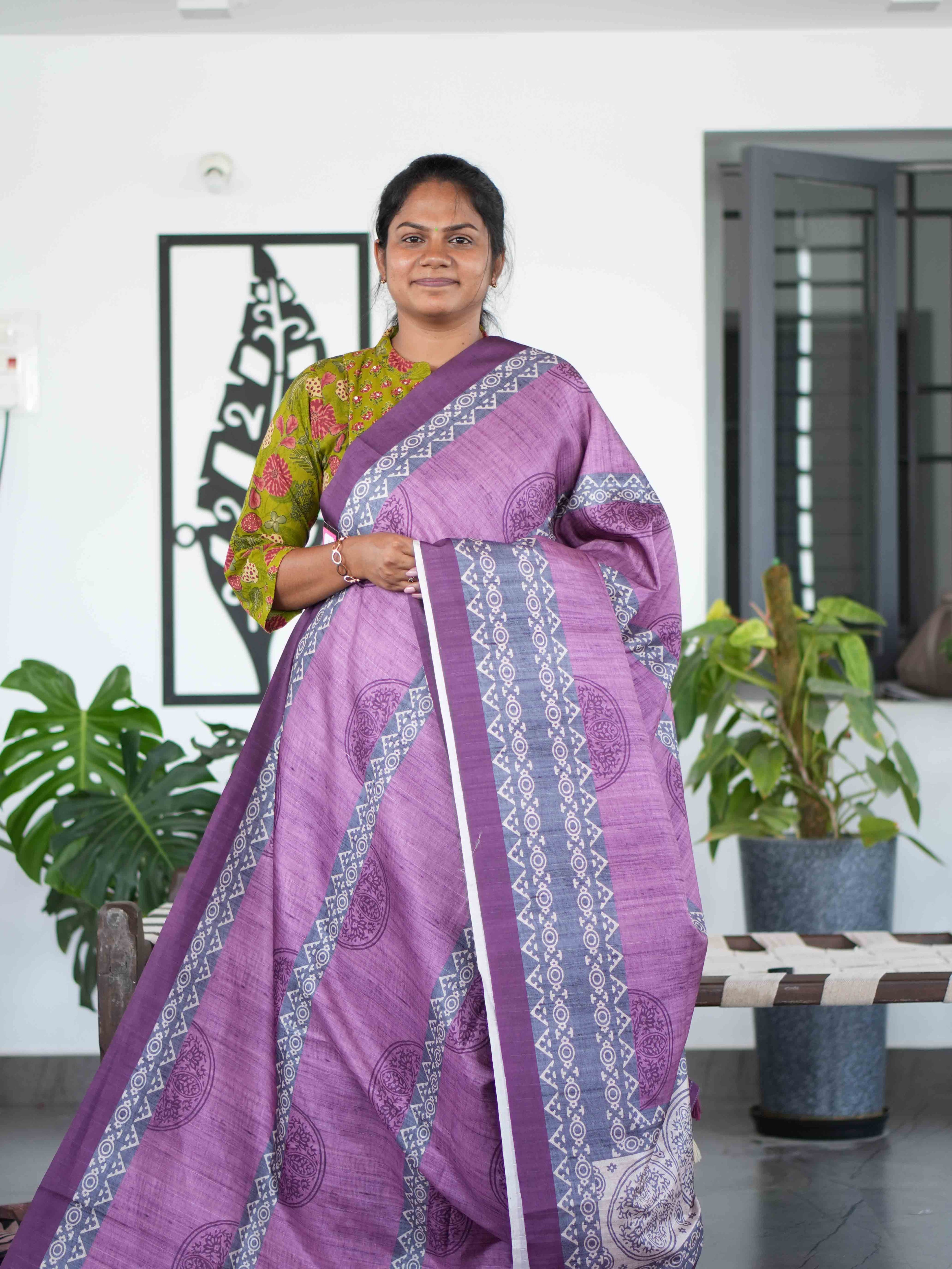 Printed Tussar Sarees Signature Style / SKU217 – 9