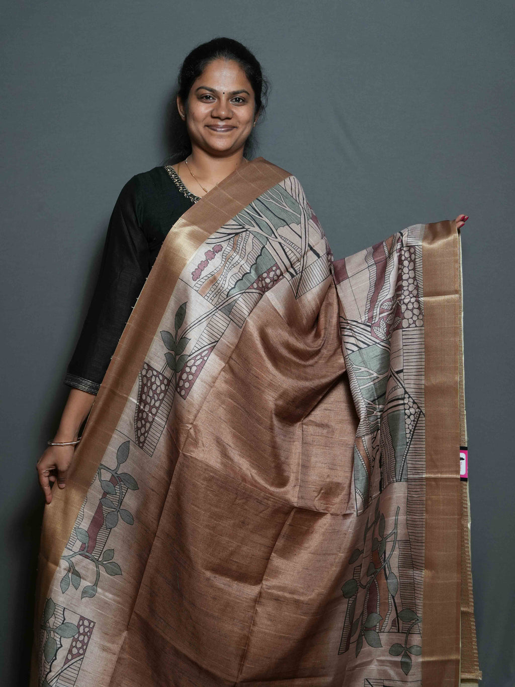 Printed Dobby Tussar Sarees / SKU302 – 1