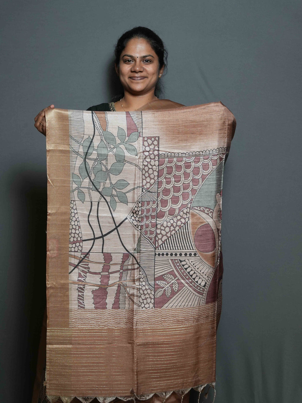 Printed Dobby Tussar Sarees / SKU302 – 1