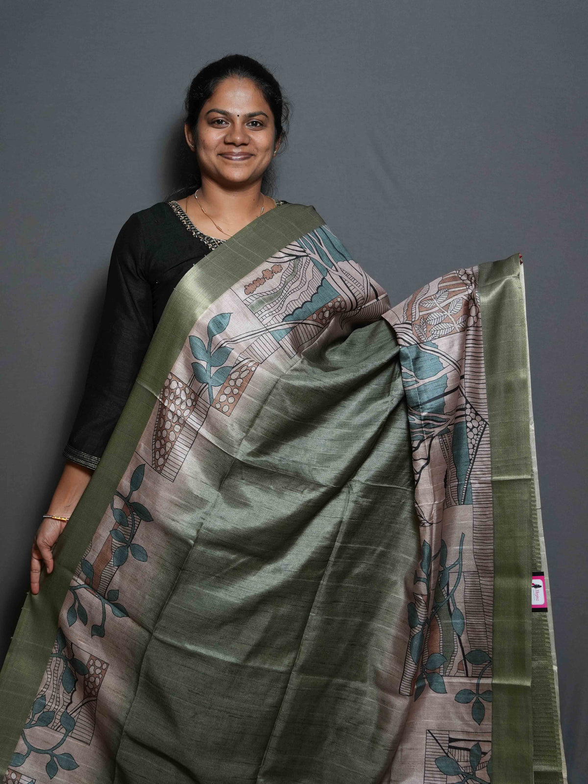 Printed Dobby Tussar Sarees / SKU302 – 2