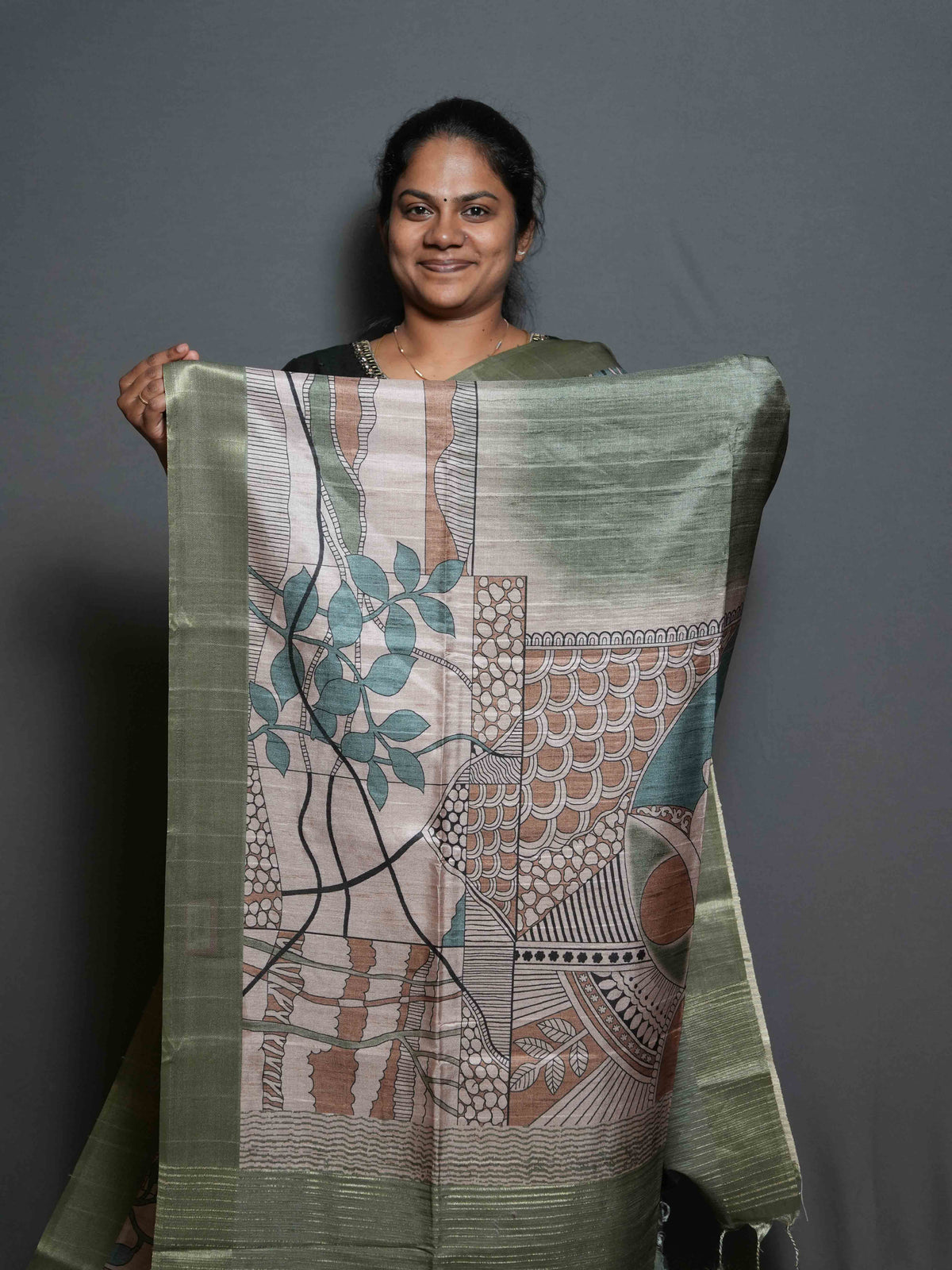 Printed Dobby Tussar Sarees / SKU302 – 2