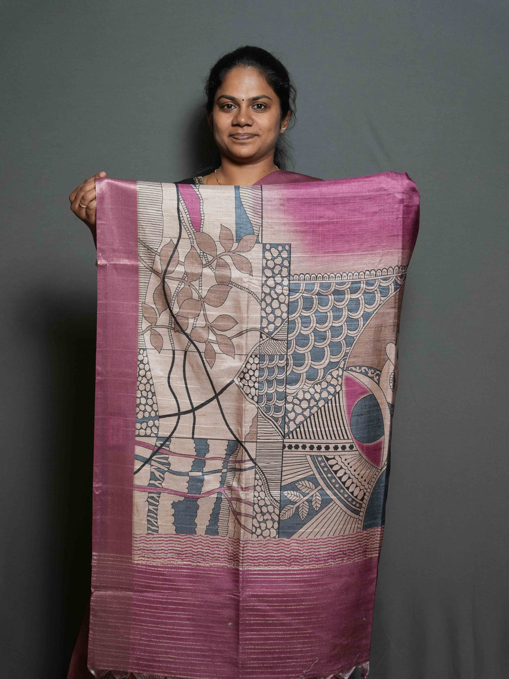 Printed Dobby Tussar Sarees / SKU302 – 3