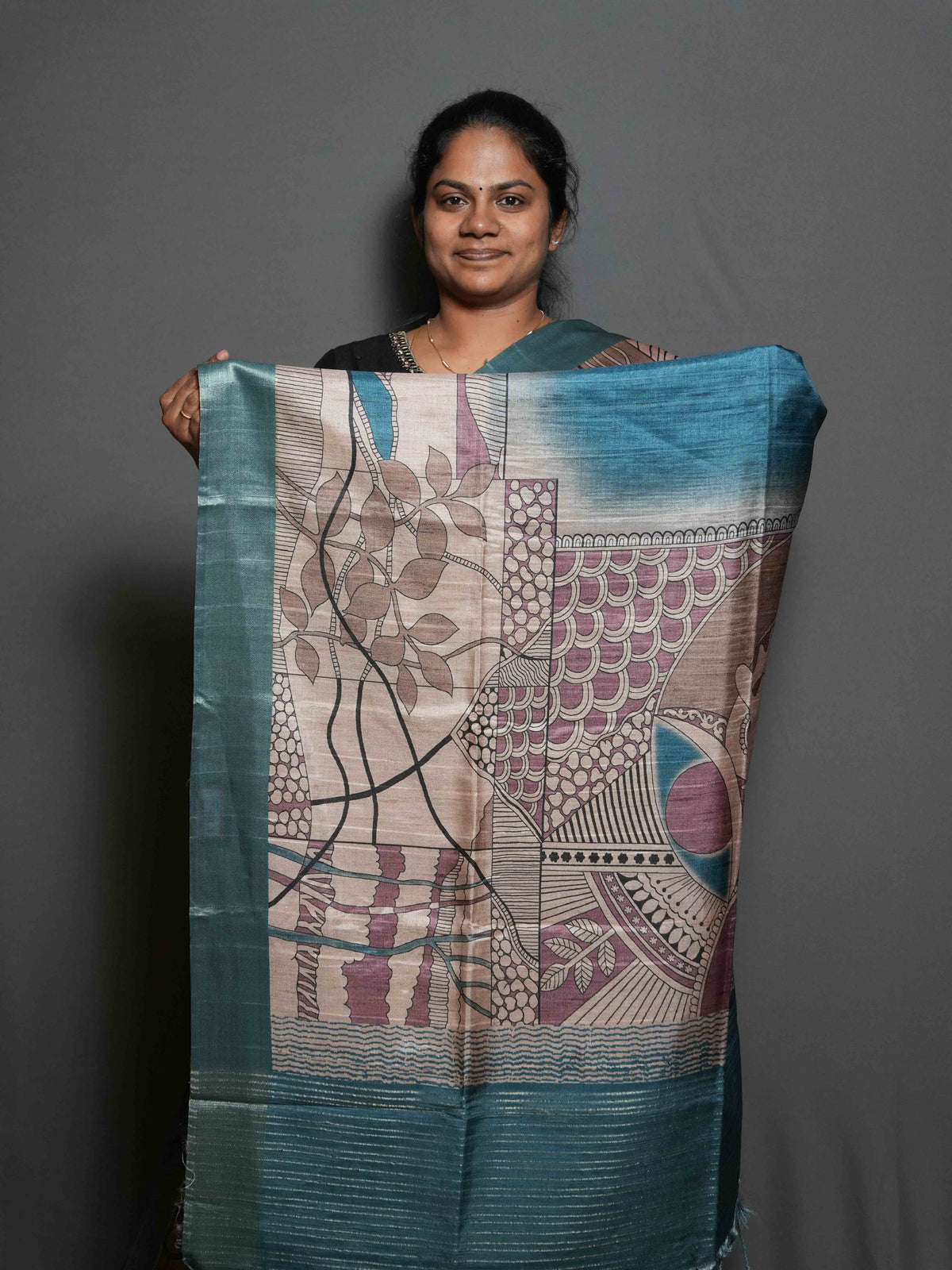 Printed Dobby Tussar Sarees / SKU302 – 4