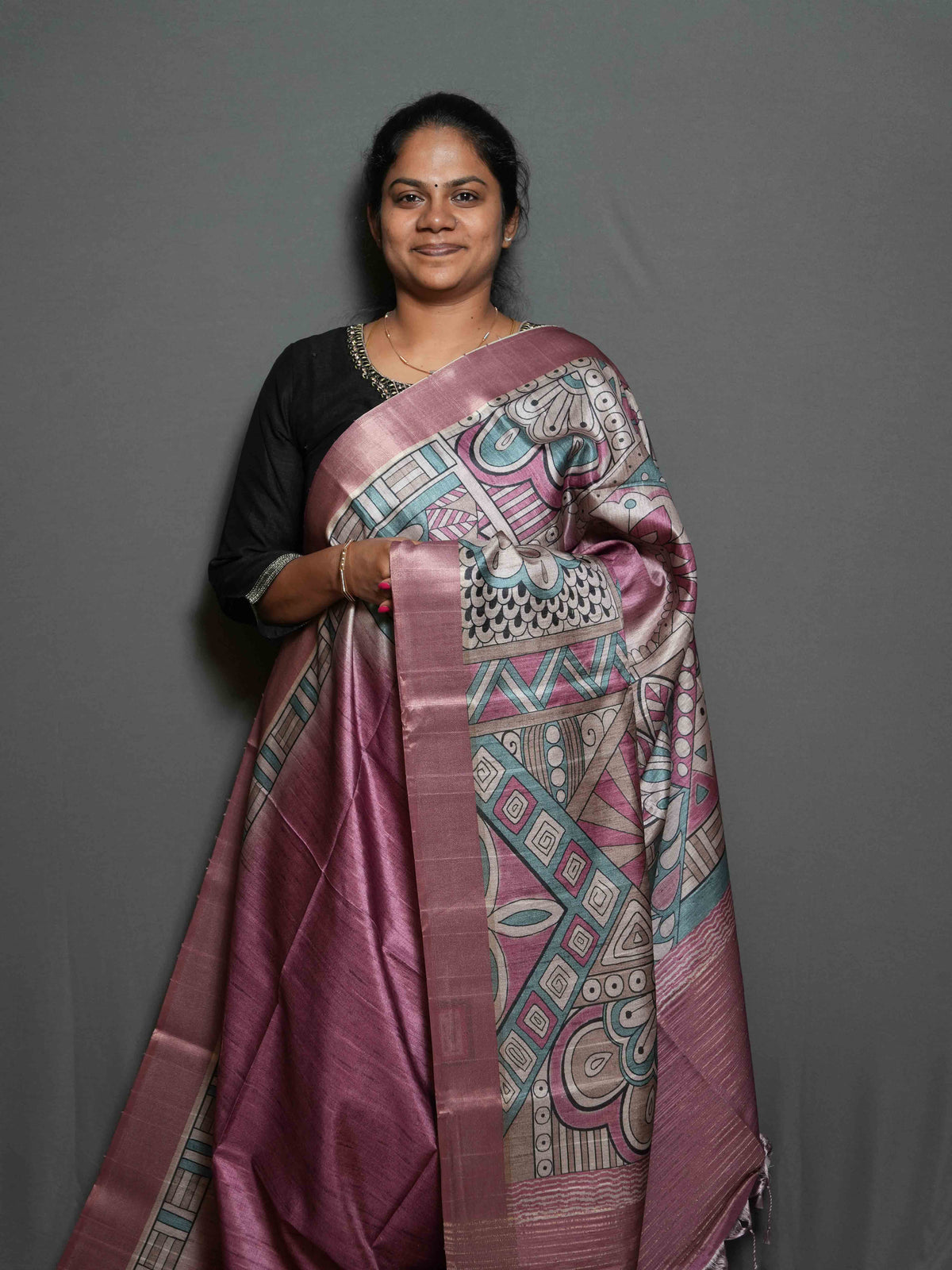Printed Dobby Tussar Sarees / SKU302 – 5