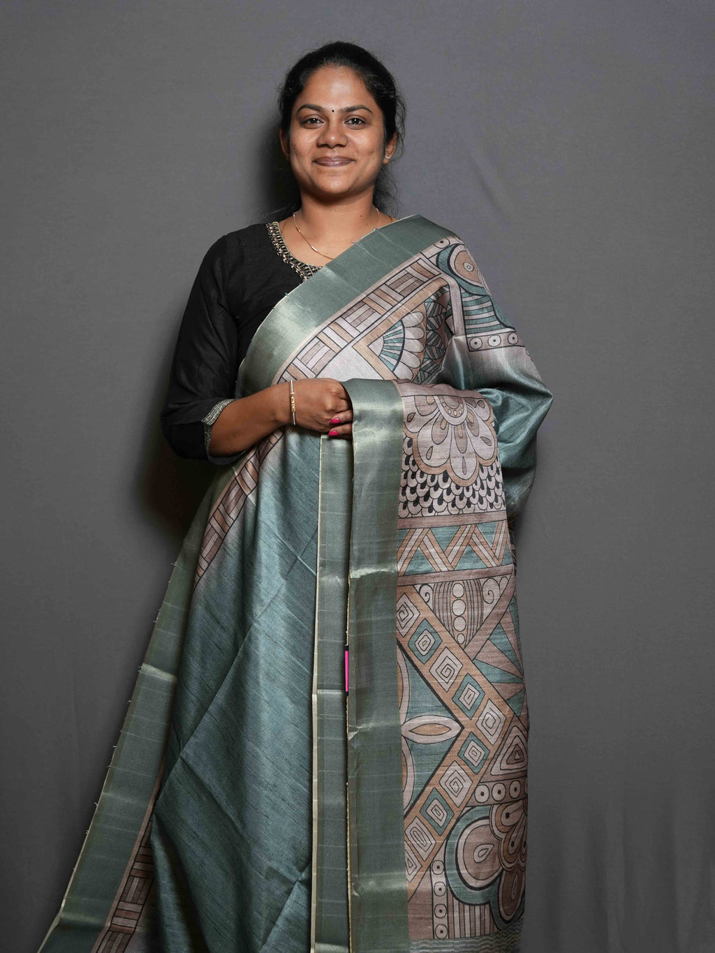 Printed Dobby Tussar Sarees / SKU302 – 6