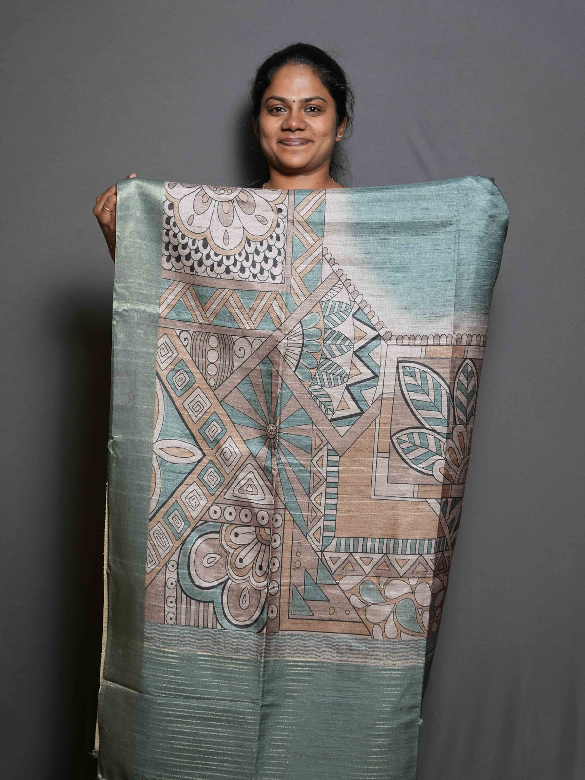 Printed Dobby Tussar Sarees / SKU302 – 6