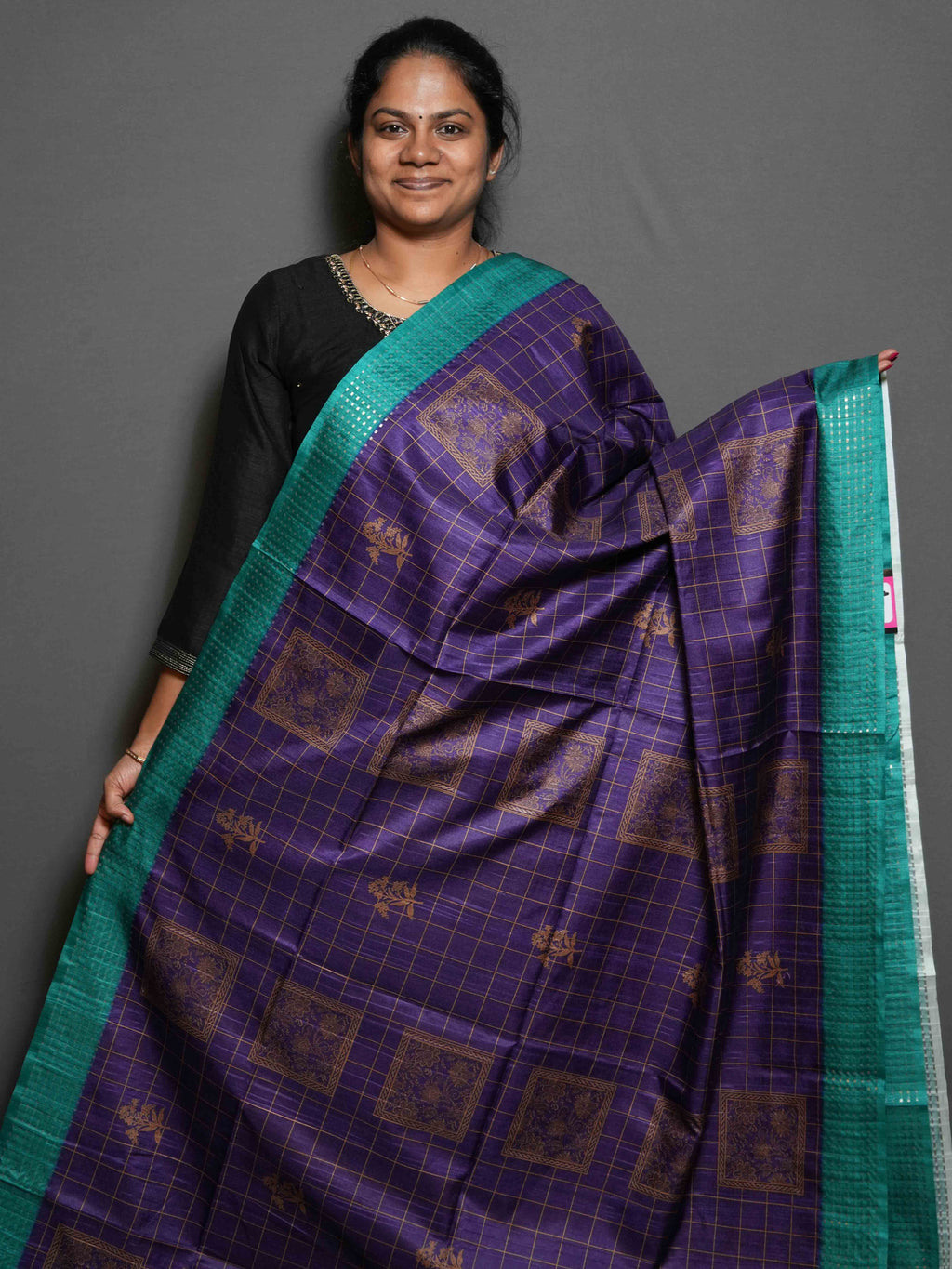 Heritage Checks Tussar Sarees Timeless Checks / SKU308 – 3