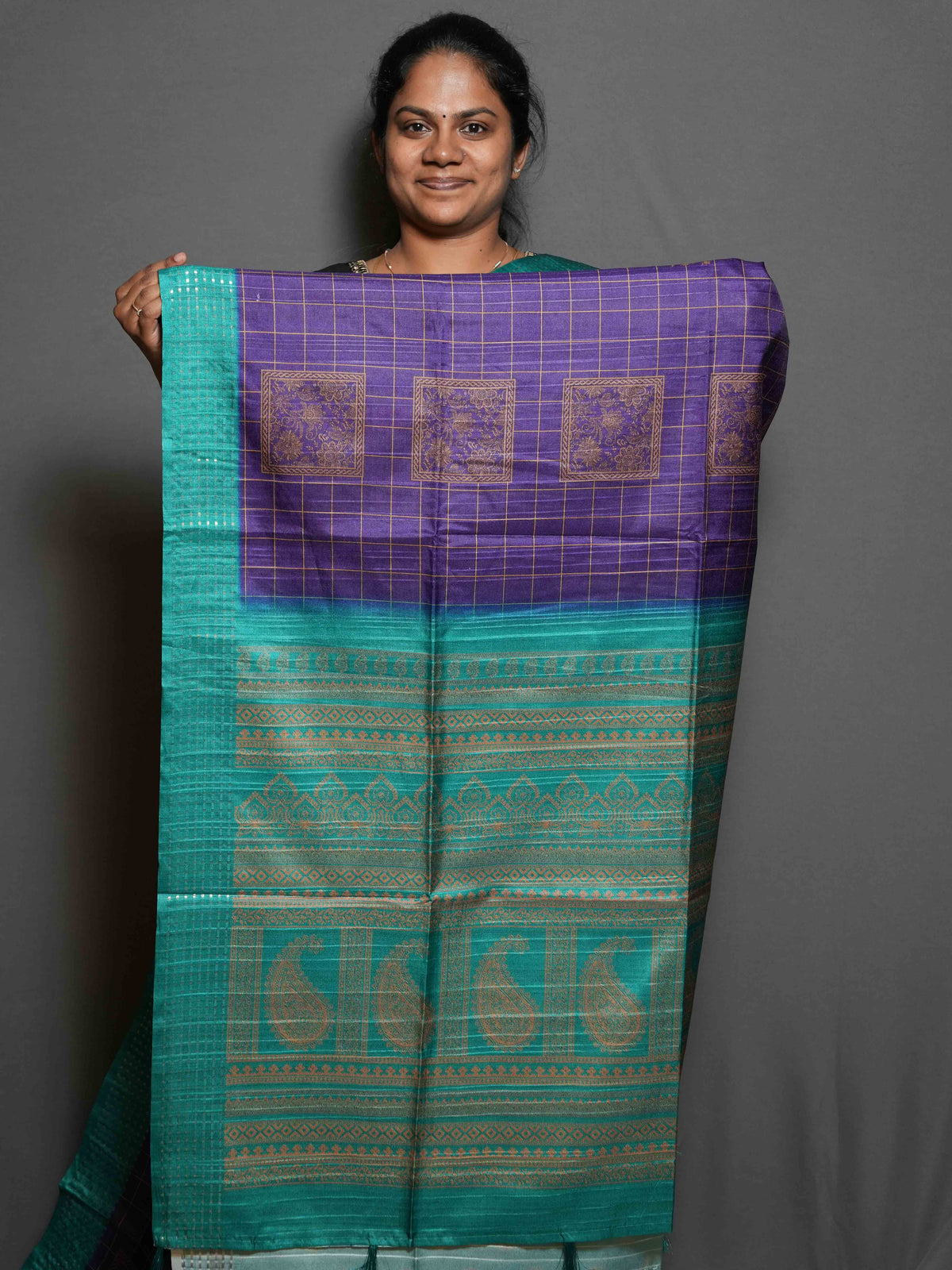 Heritage Checks Tussar Sarees Timeless Checks / SKU308 – 3