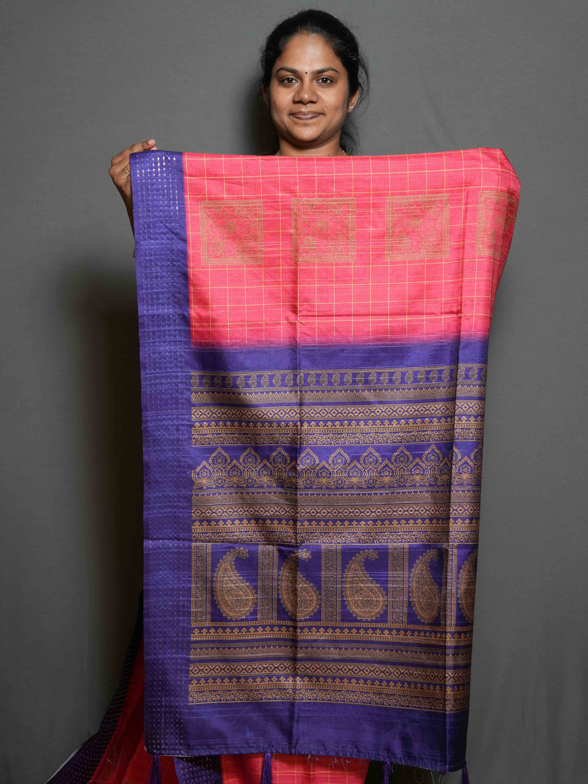 Heritage Checks Tussar Sarees Refined Checks / SKU308 – 4