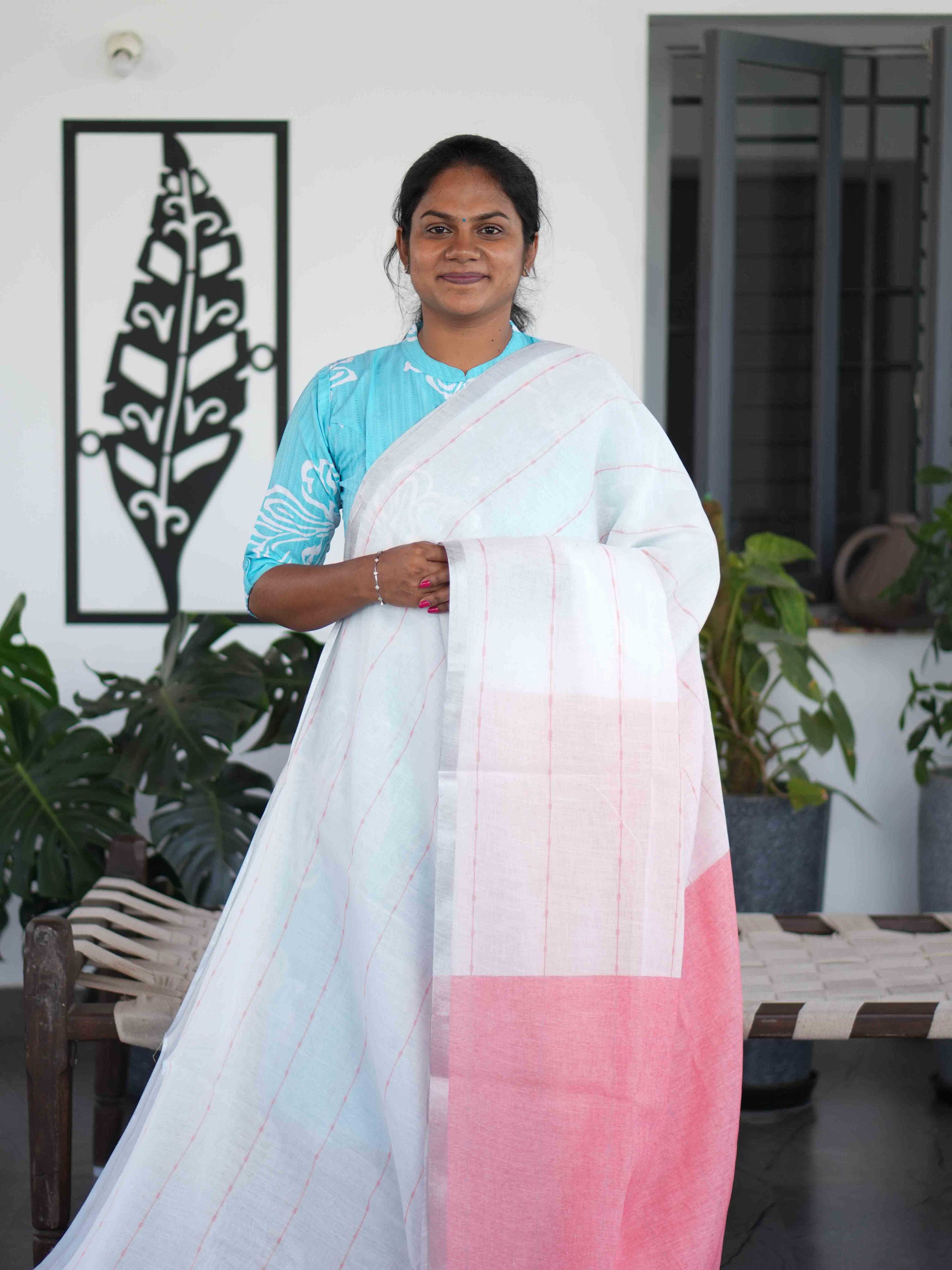 Linen Cotton Sarees Elegant Breeze / SKU202 – 11