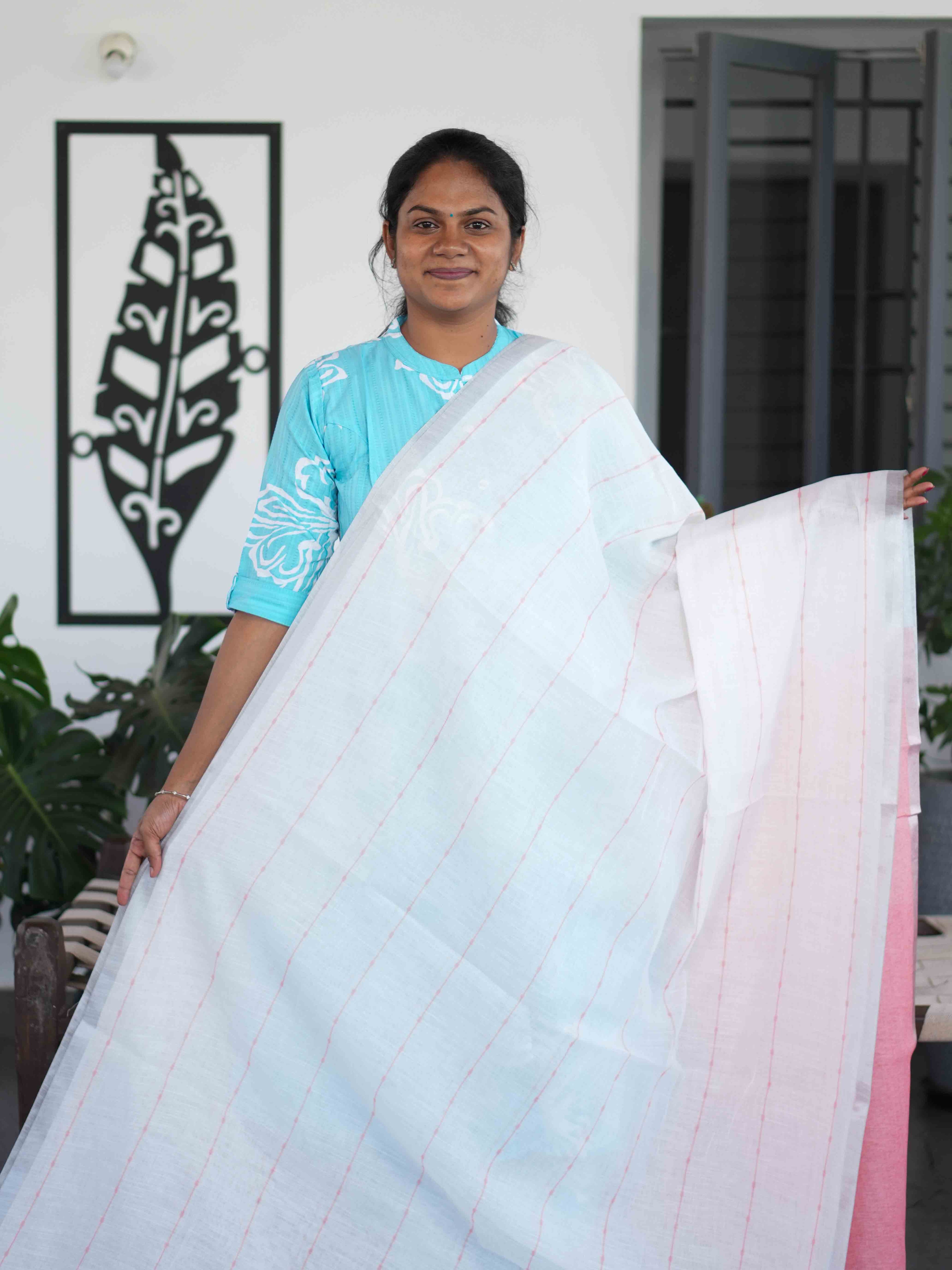 Linen Cotton Sarees Elegant Breeze / SKU202 – 11