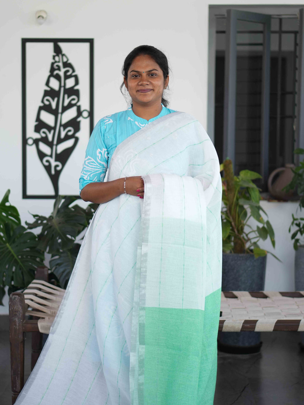Linen Cotton Sarees Timeless Weave / SKU202 – 12