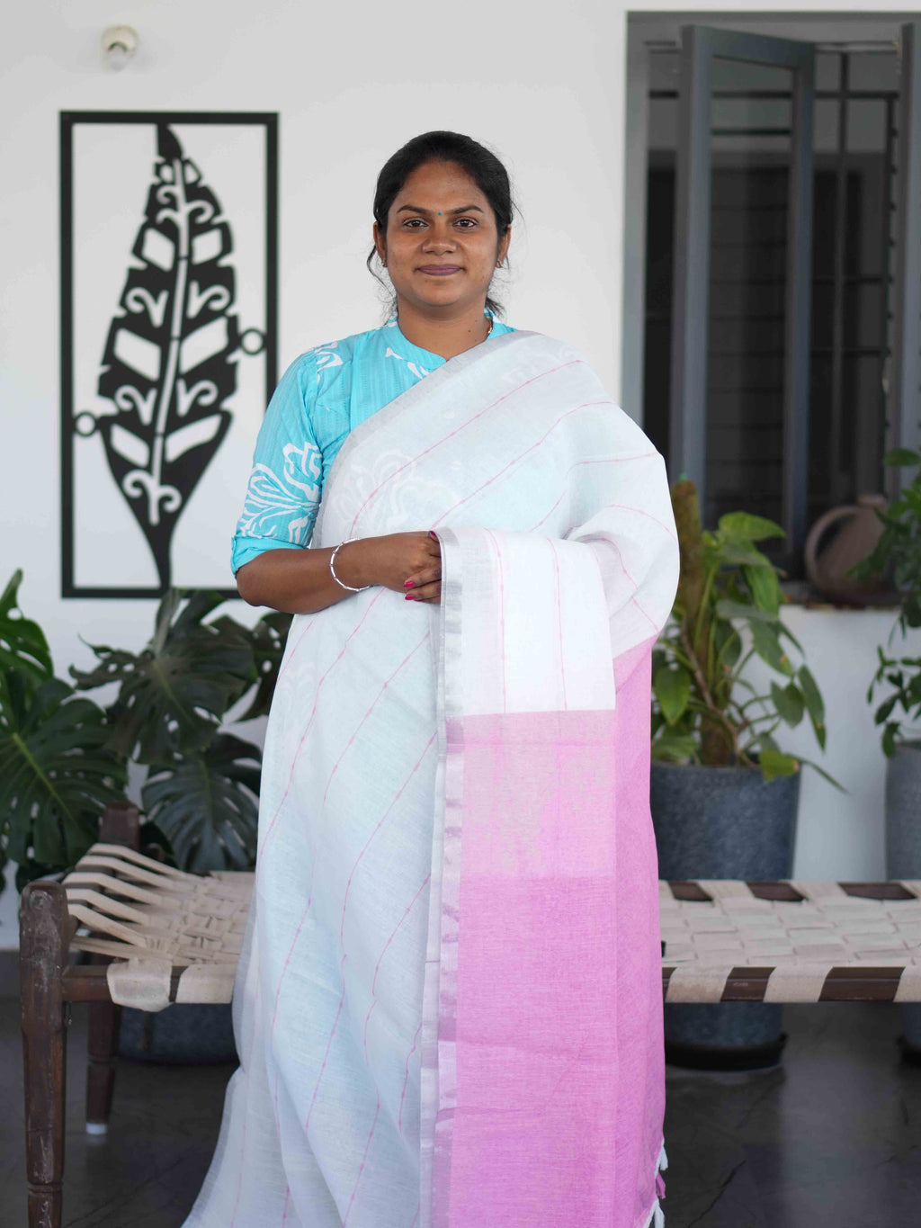 Linen Cotton Sarees Classic Comfort / SKU202 – 14