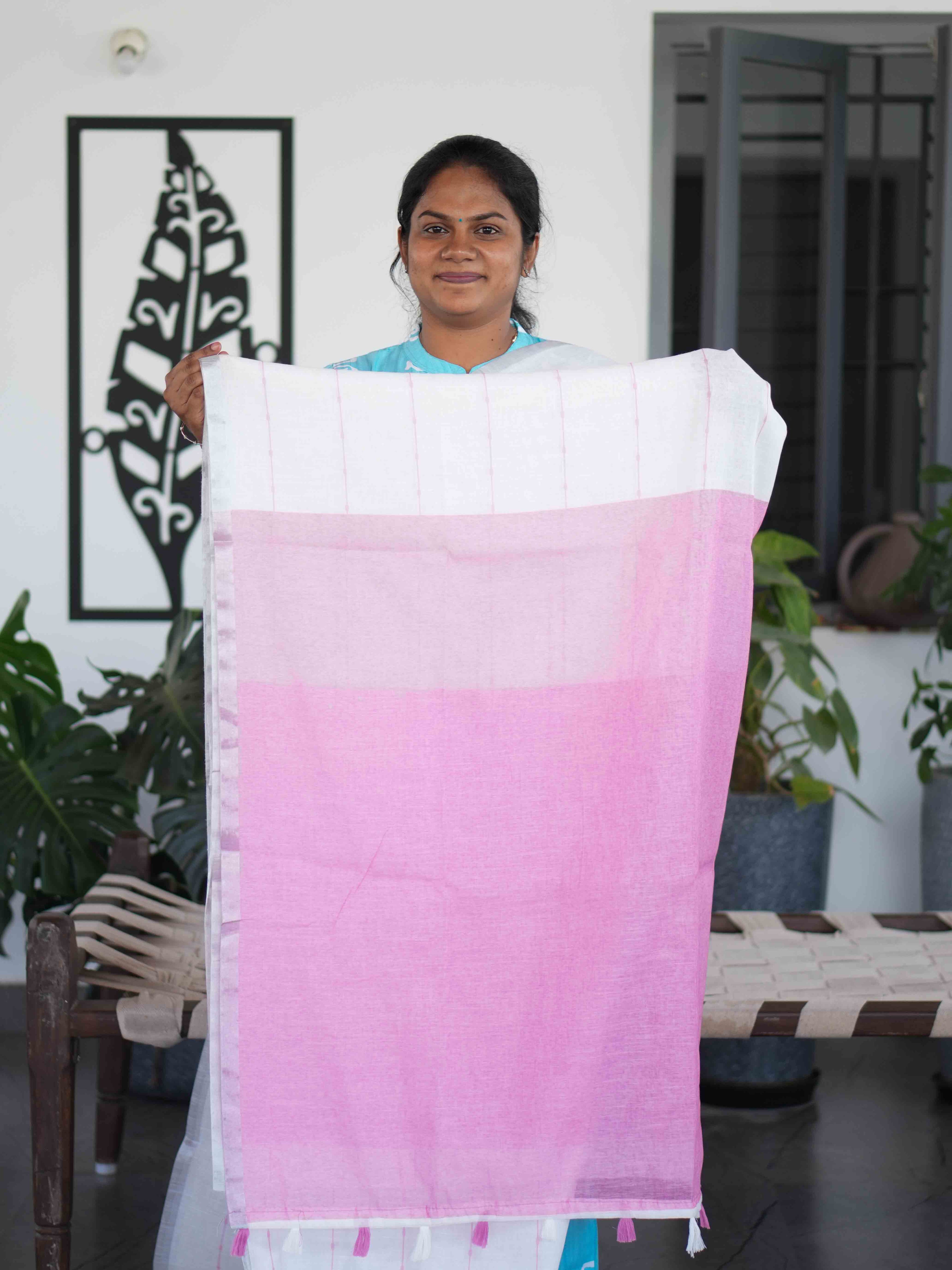Linen Cotton Sarees Classic Comfort / SKU202 – 14