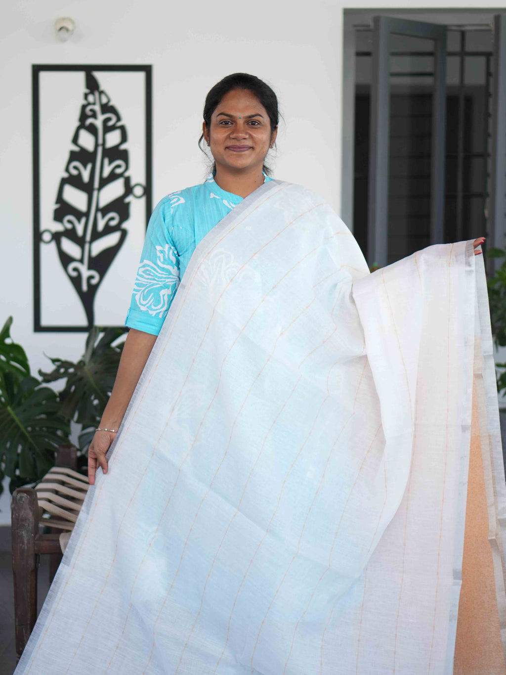 Linen Cotton Sarees Refined Charm / SKU202 – 15