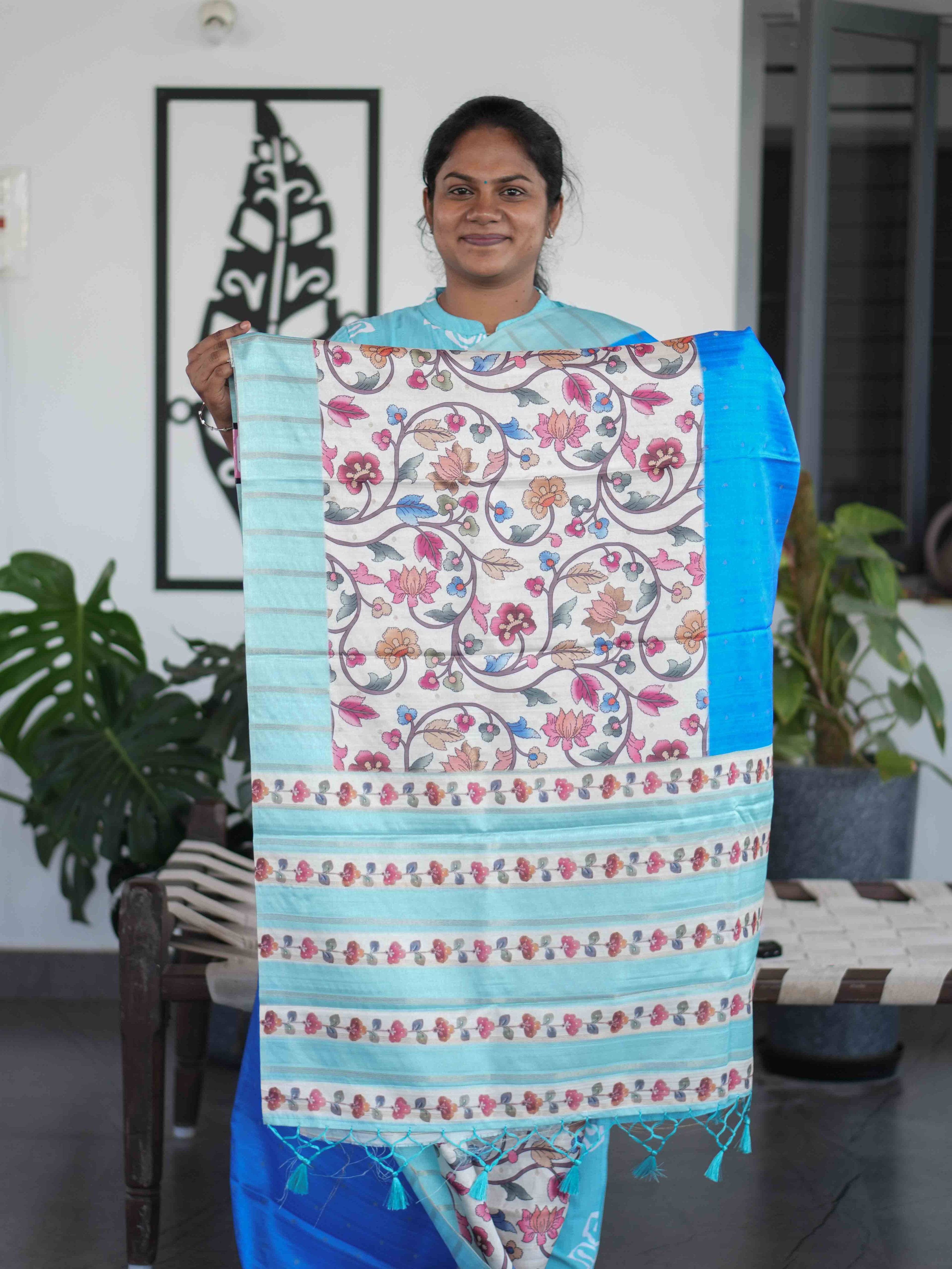 Printed Tussar Sarees Heritage Bloom / SKU204 – 7