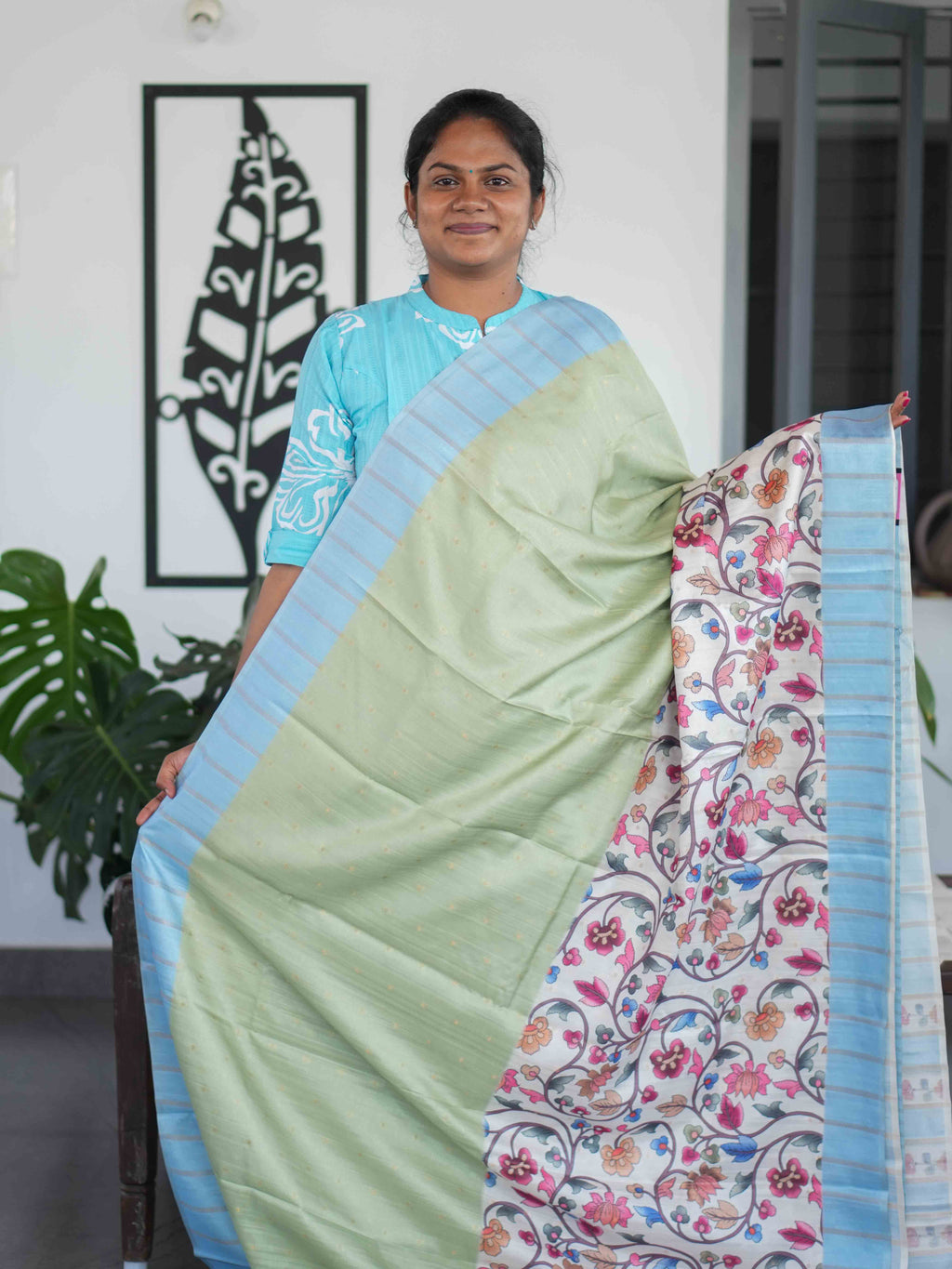 Printed Tussar Sarees Timeless Canvas / SKU204 – 9