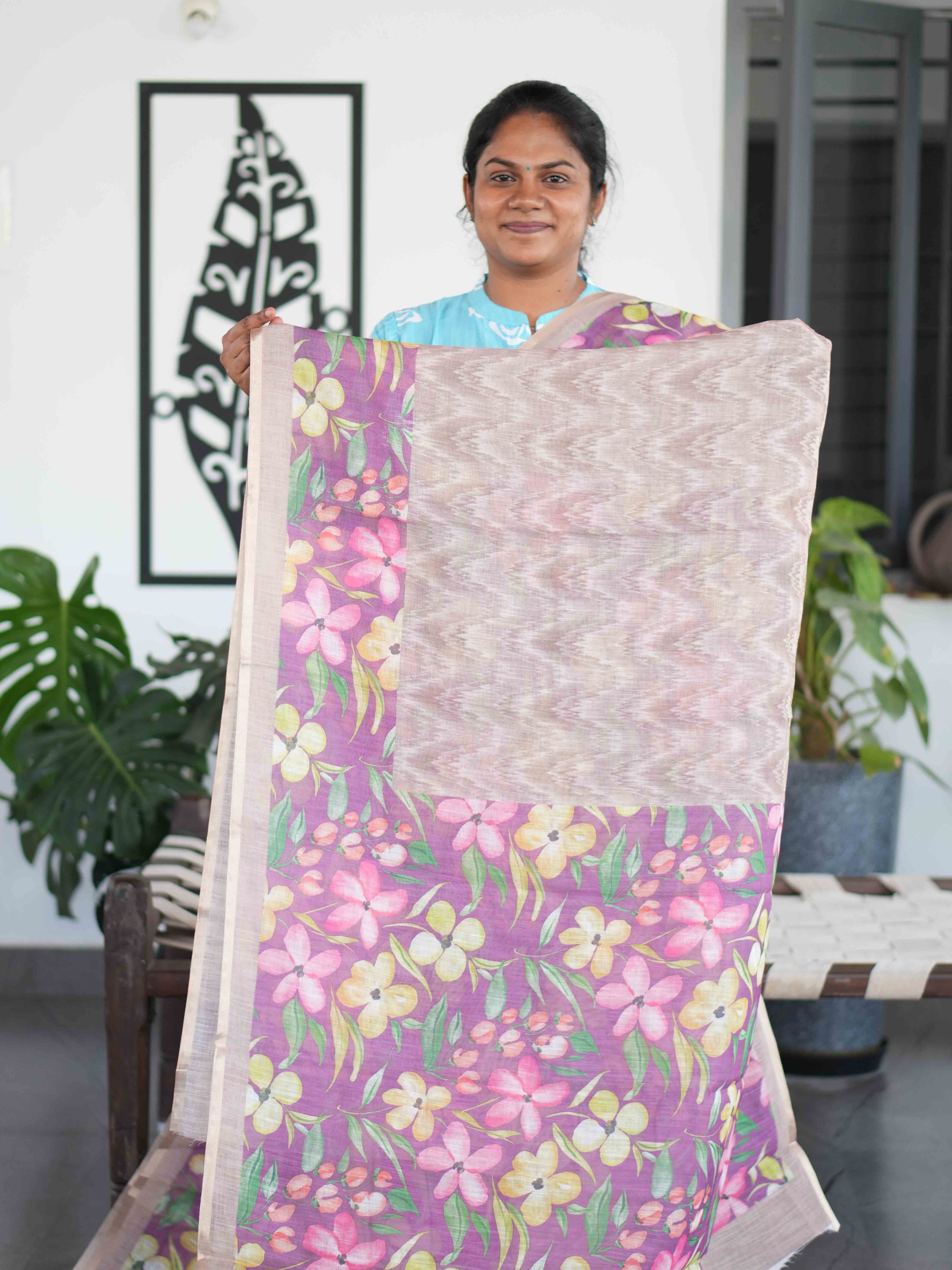 Linen Cotton Sarees Soft Comfort / SKU205 – 1
