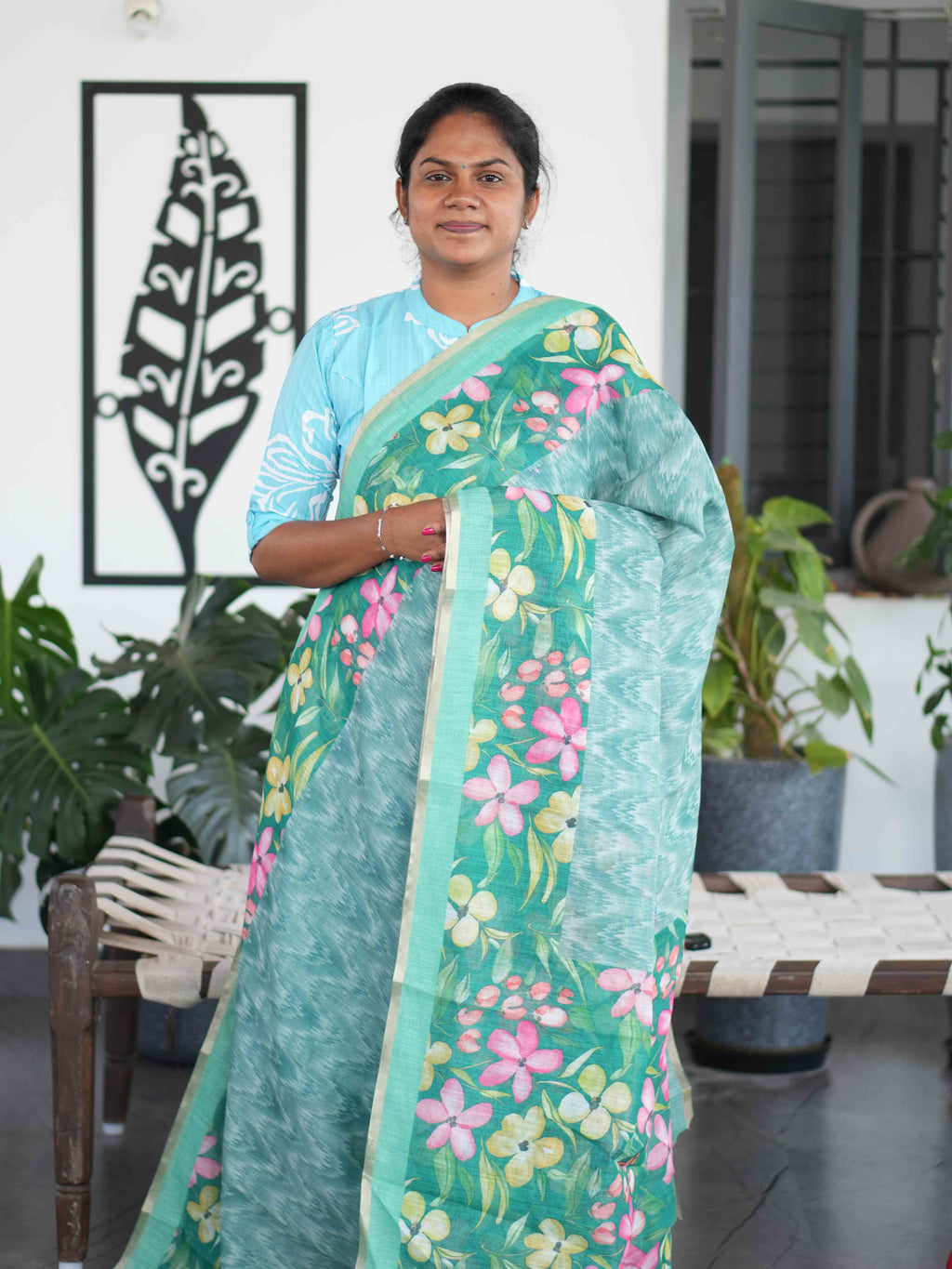 Linen Cotton Sarees Elegant Weave / SKU205 – 3