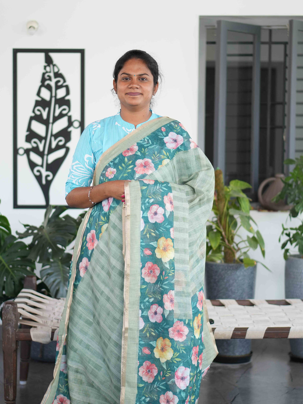 Linen Cotton Sarees Serene Style / SKU205 – 7