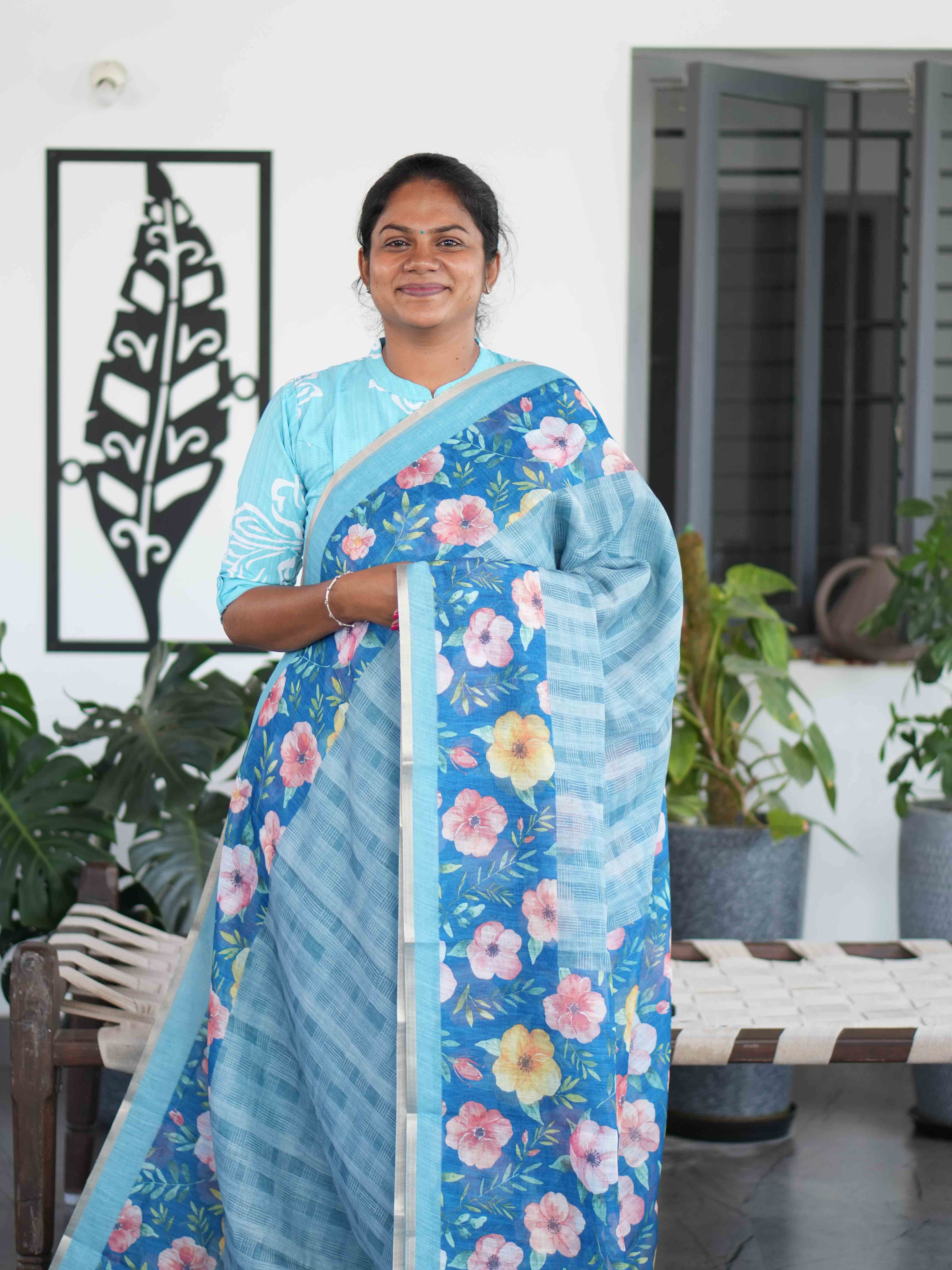 Linen Cotton Sarees Refined Comfort / SKU205 – 8