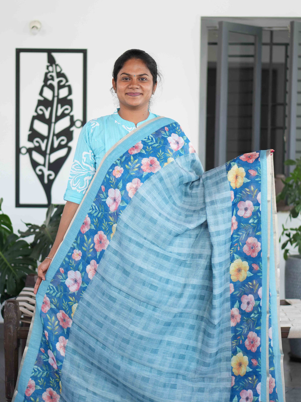 Linen Cotton Sarees Refined Comfort / SKU205 – 8