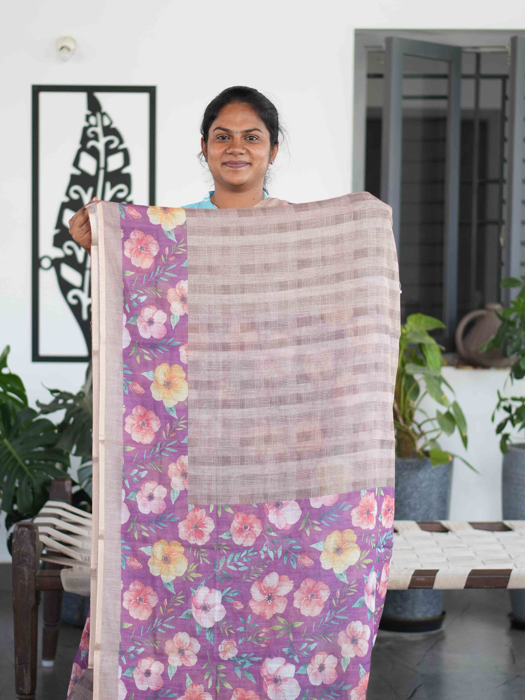Linen Cotton Sarees Heritage Touch / SKU205 – 9