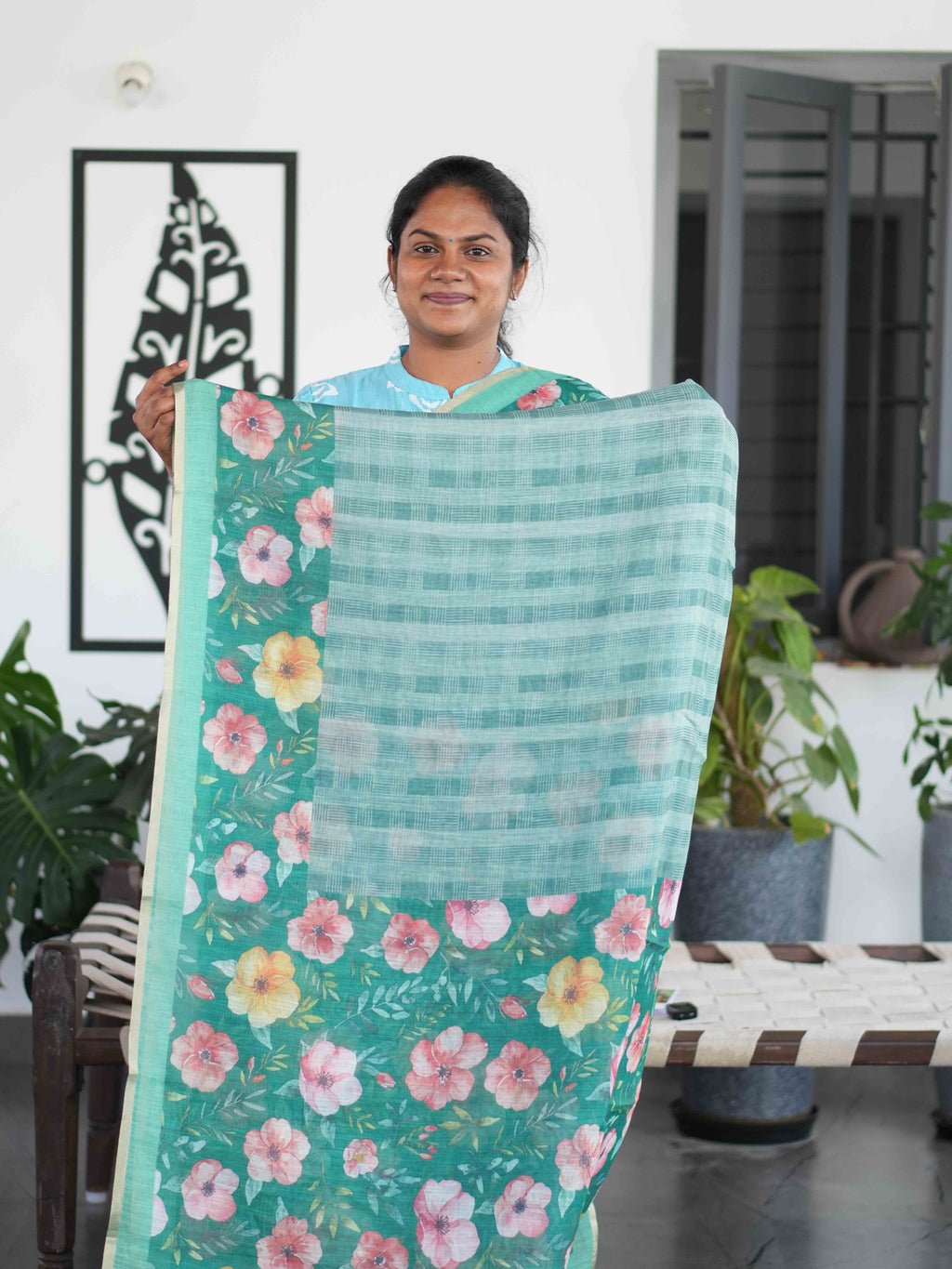 Linen Cotton Sarees Gentle Glow / SKU205 – 10