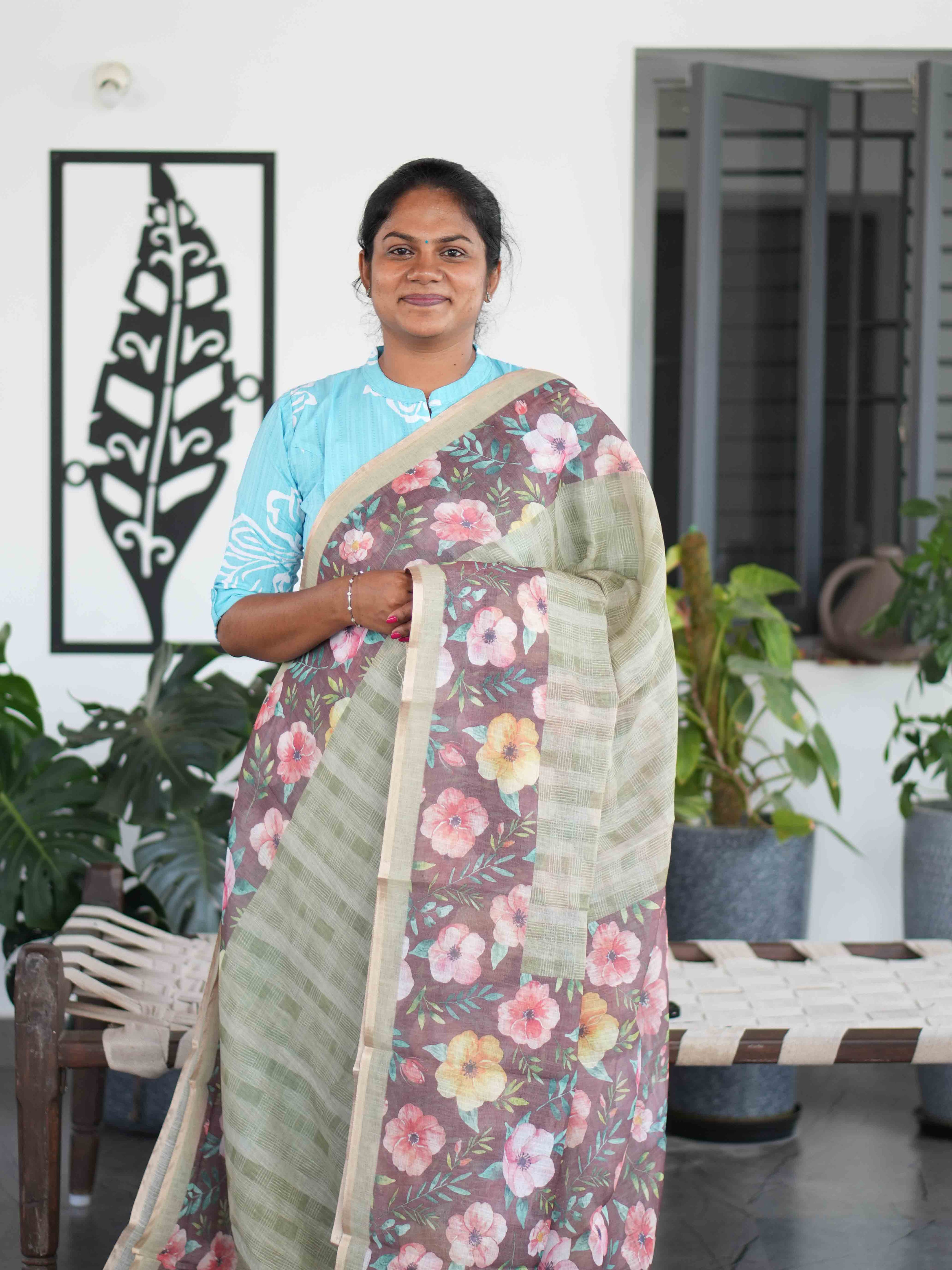 Linen Cotton Sarees Signature Grace / SKU205 – 11