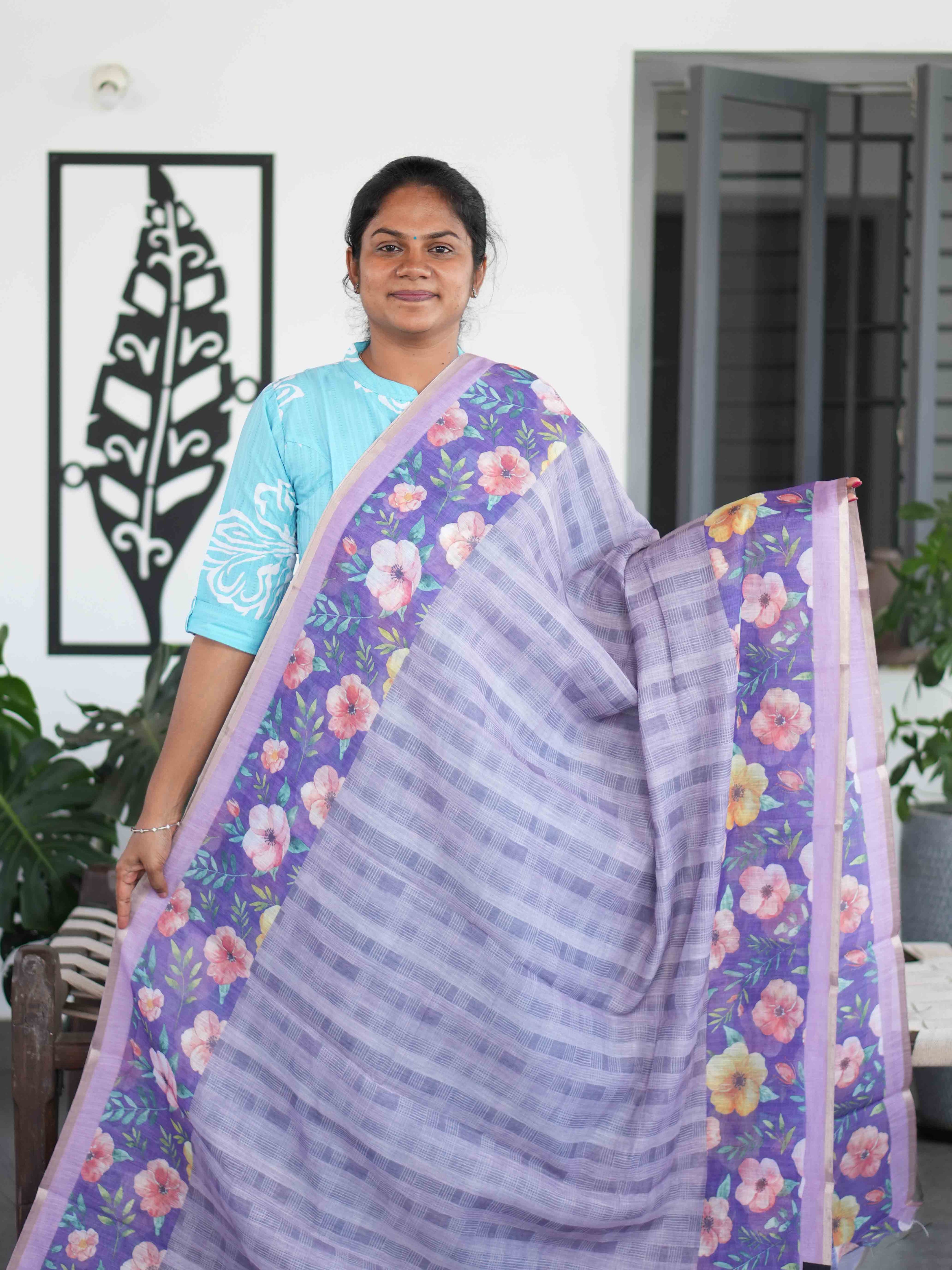Linen Cotton Sarees Modern Heritage / SKU205 – 12