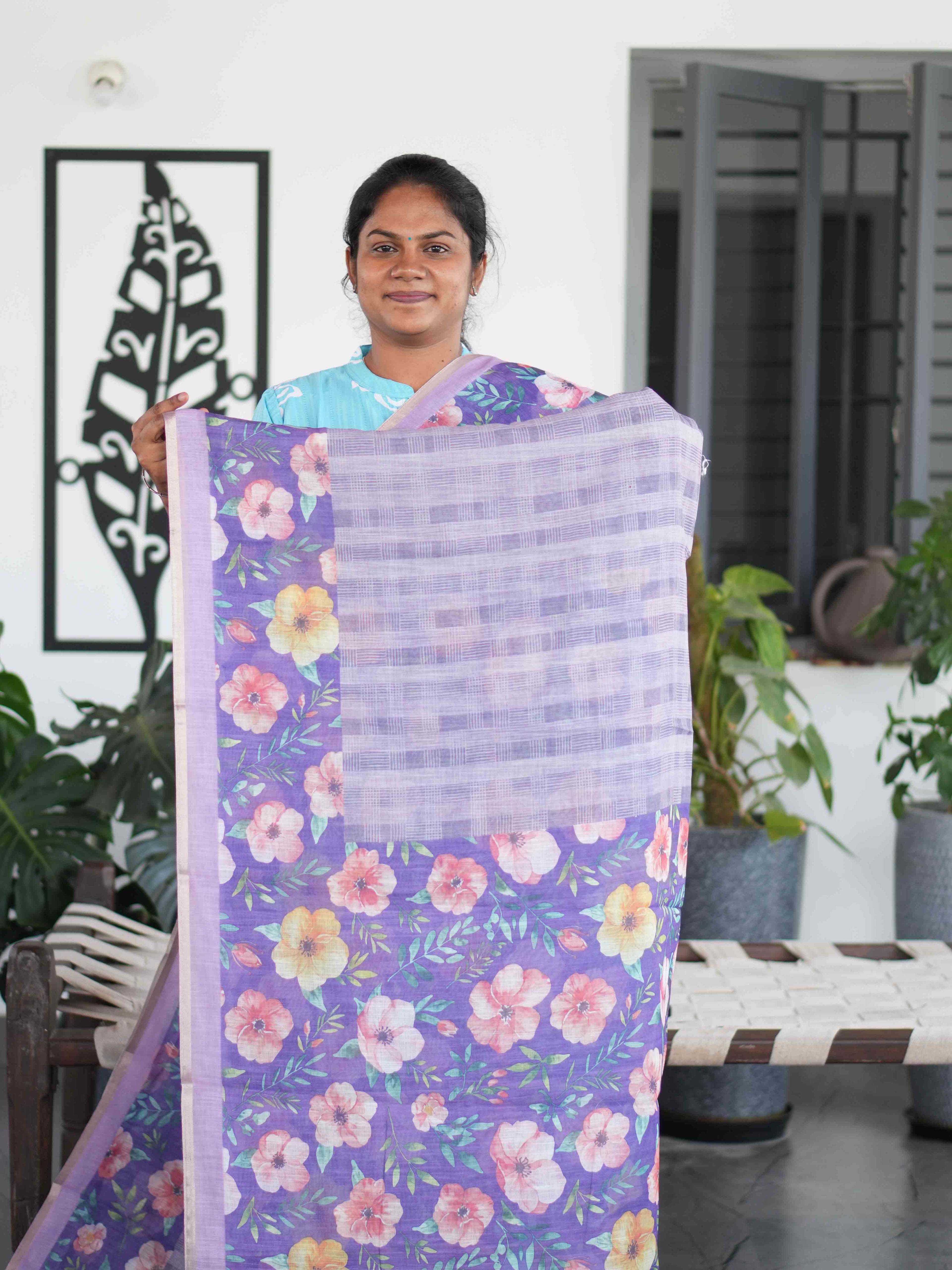 Linen Cotton Sarees Modern Heritage / SKU205 – 12