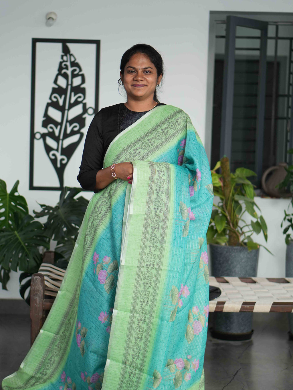 Linen Cotton Sarees Elegant Harmony / SKU209 – 7