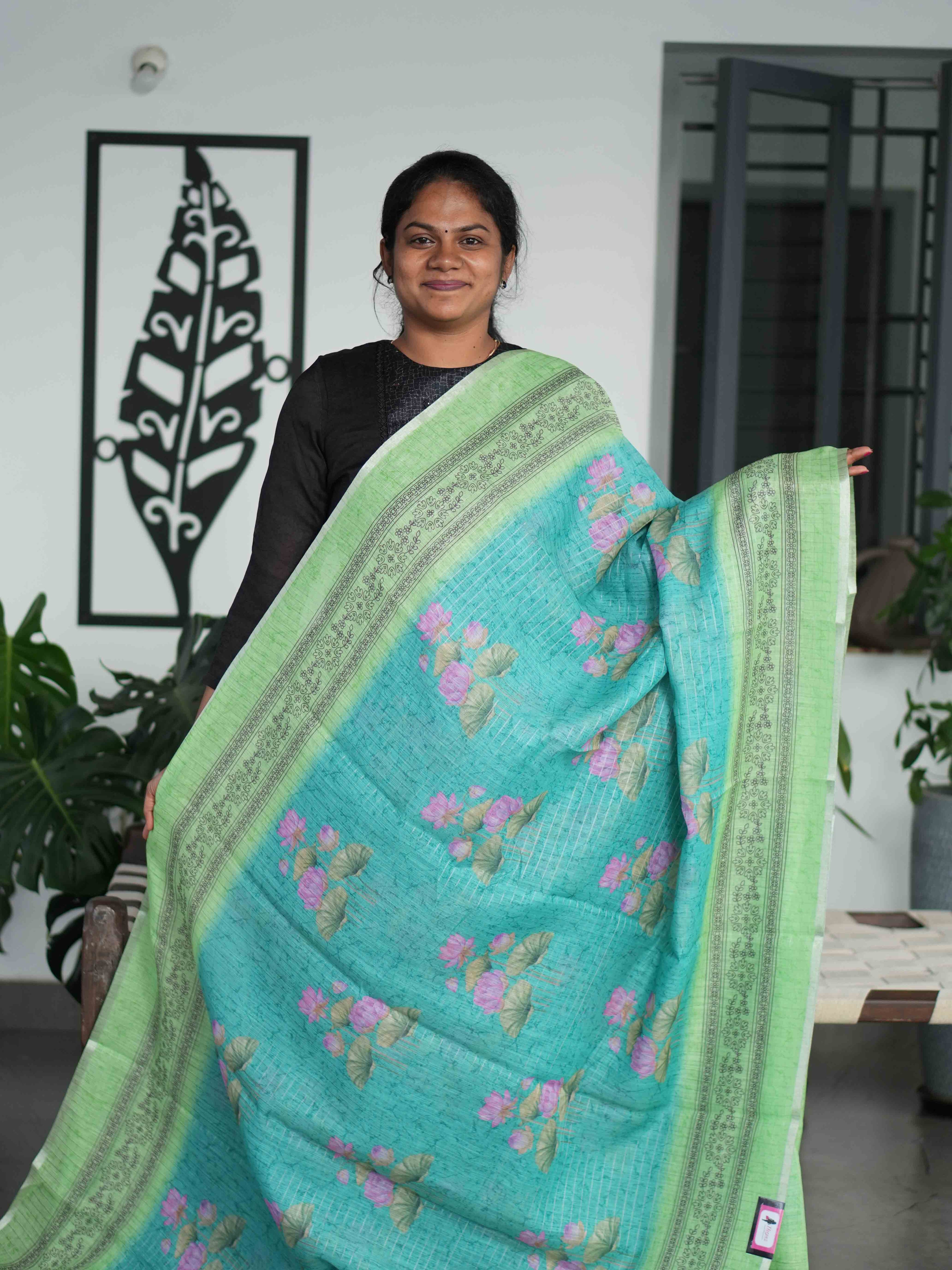Linen Cotton Sarees Elegant Harmony / SKU209 – 7