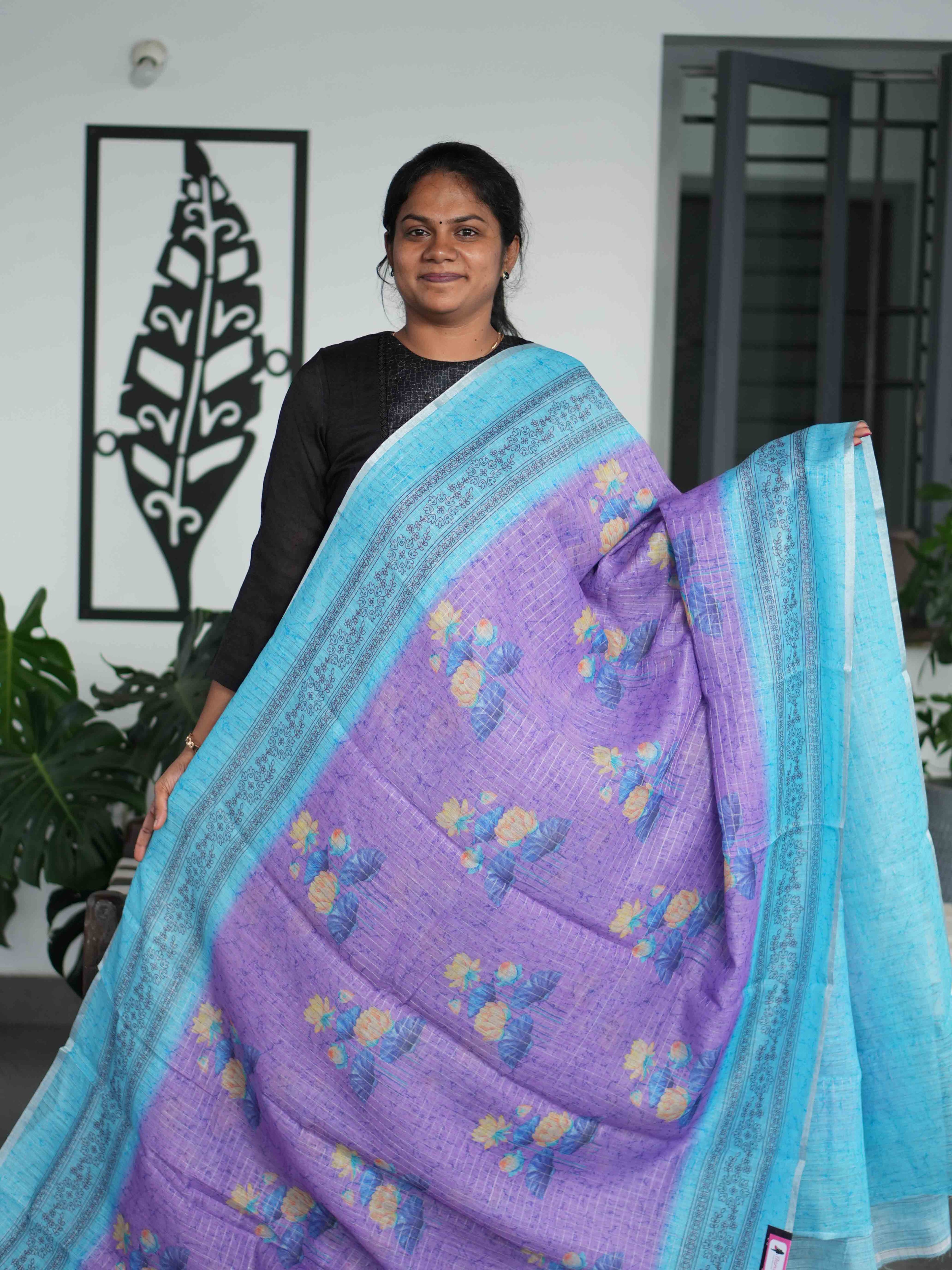 Linen Cotton Sarees Serene Style / SKU209 – 8