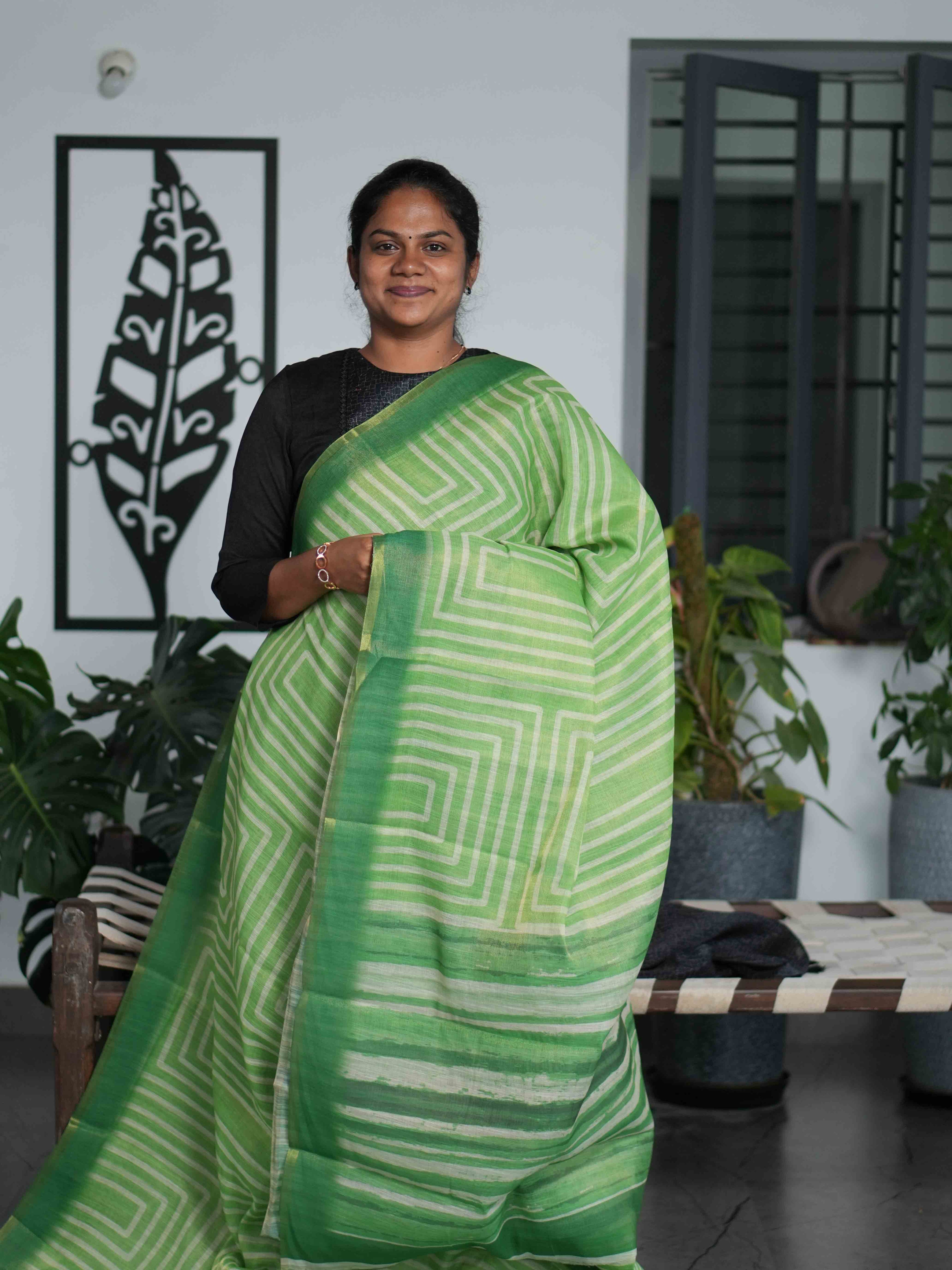 Linen Tissue Sarees Elegant Sheen / SKU211 – 14